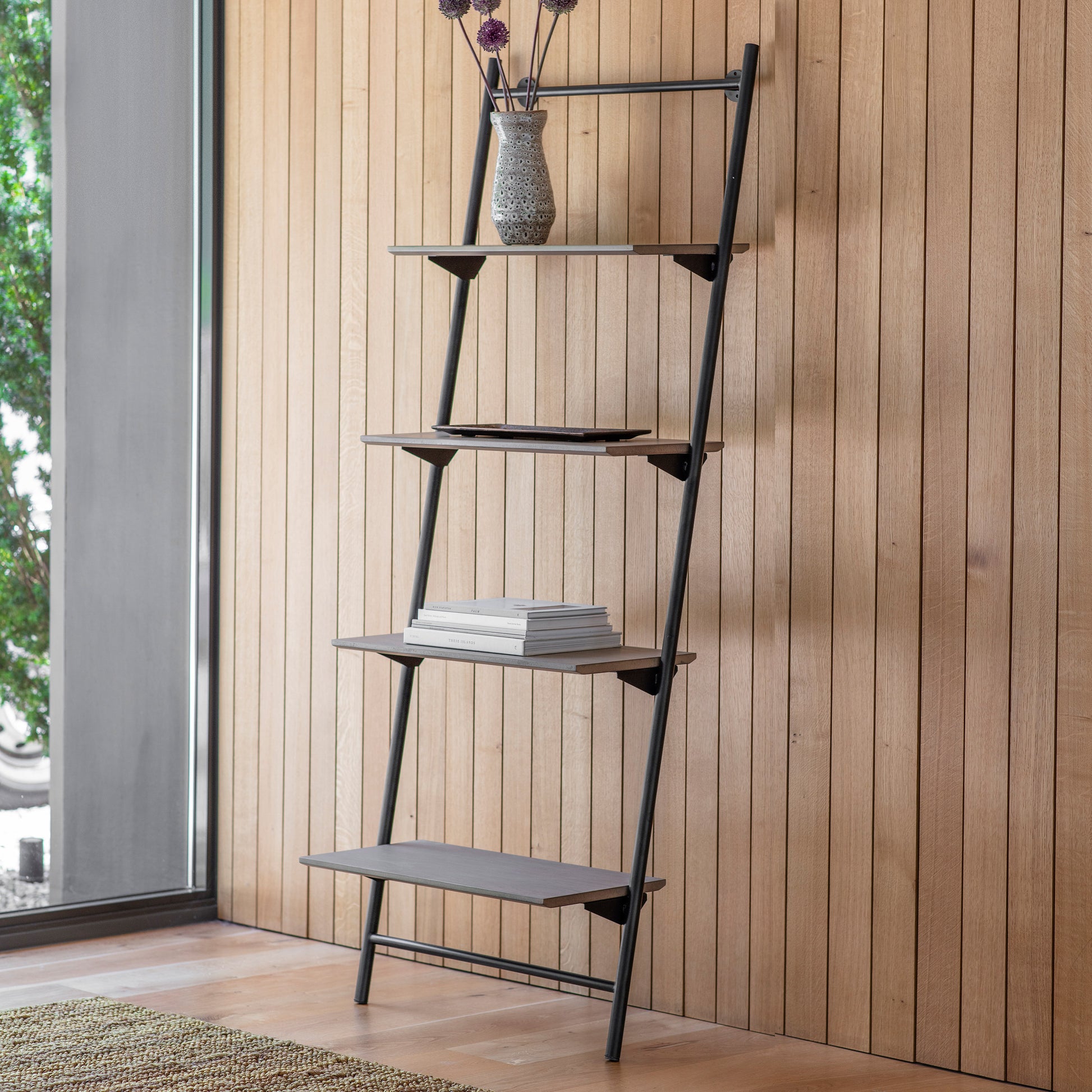 Carbury Open Display Unit Black / Natural
