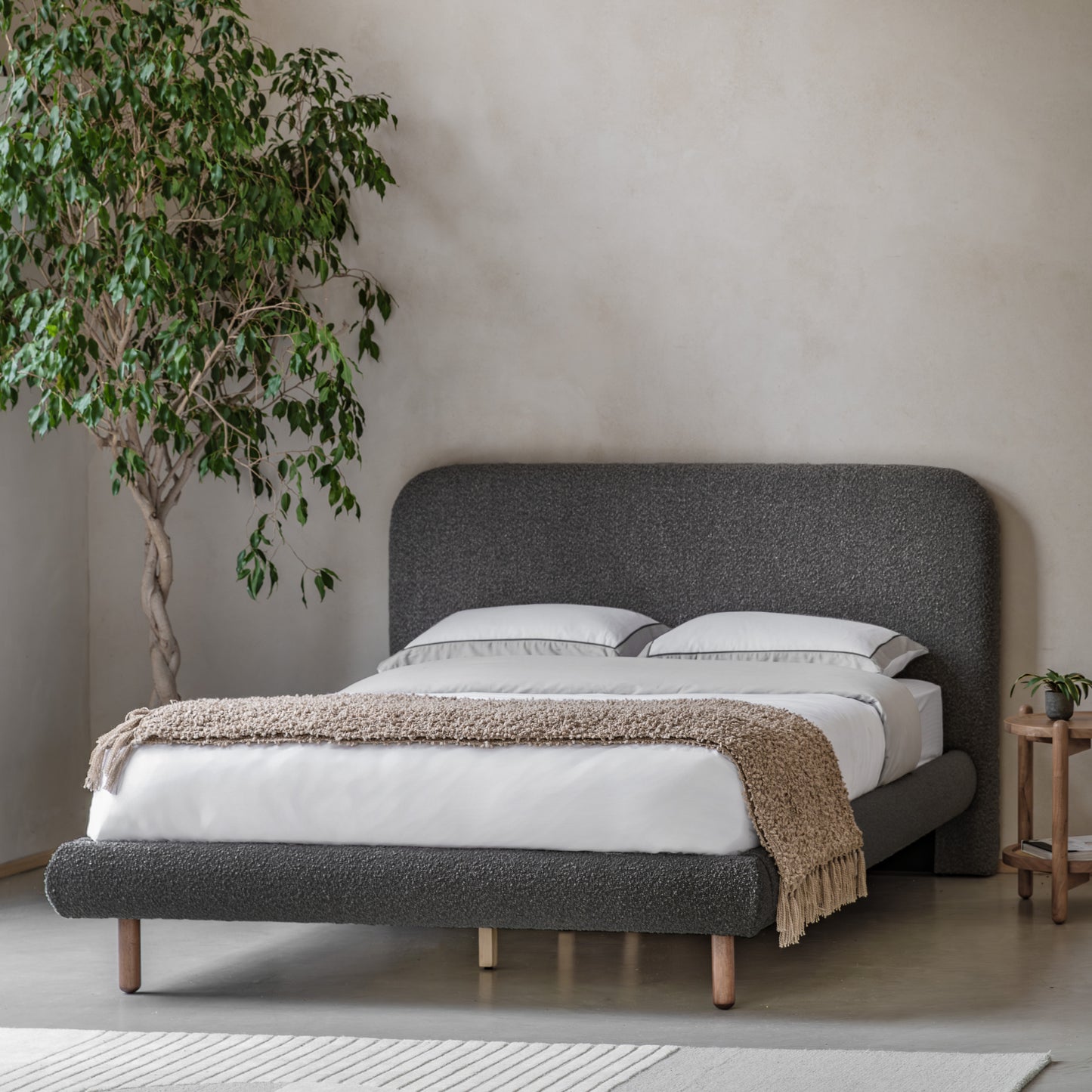 Rabley Bed Charcoal King