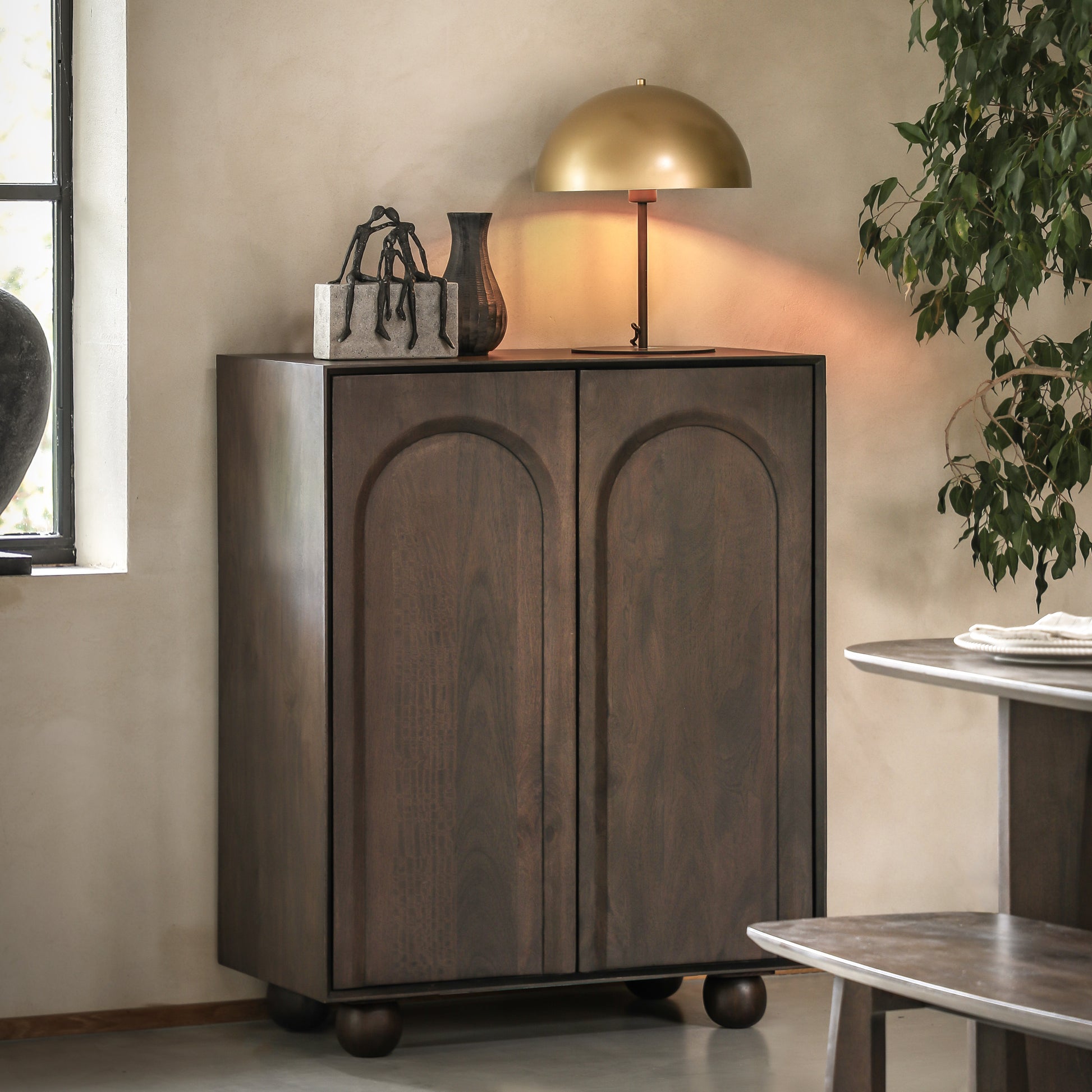 Arc 2 Door Cupboard Walnut