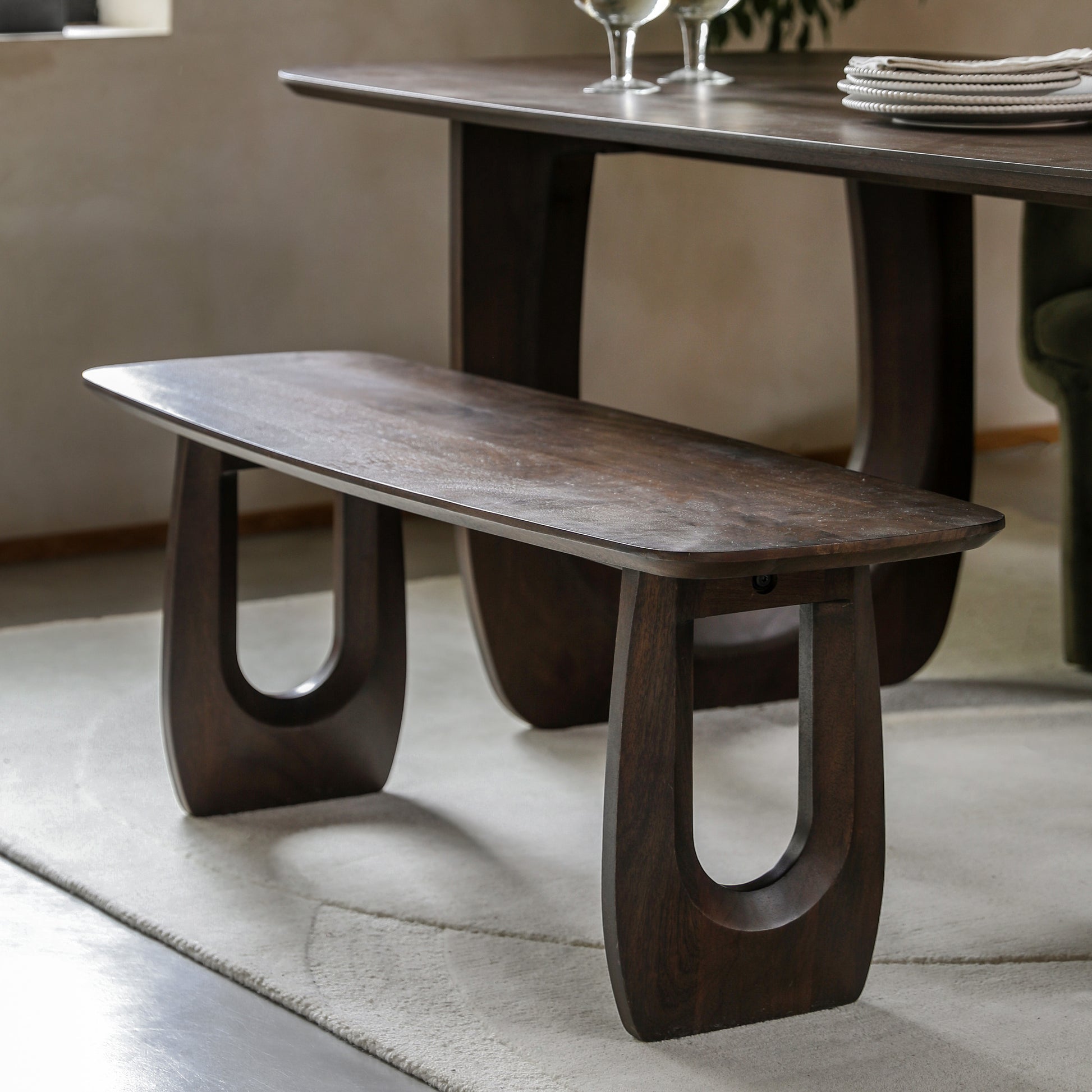 Arc Dining Bench Walnut