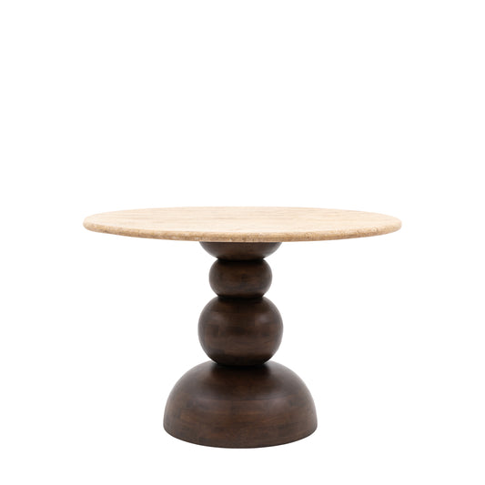 Sculpt Round Dining Table Dark Wood