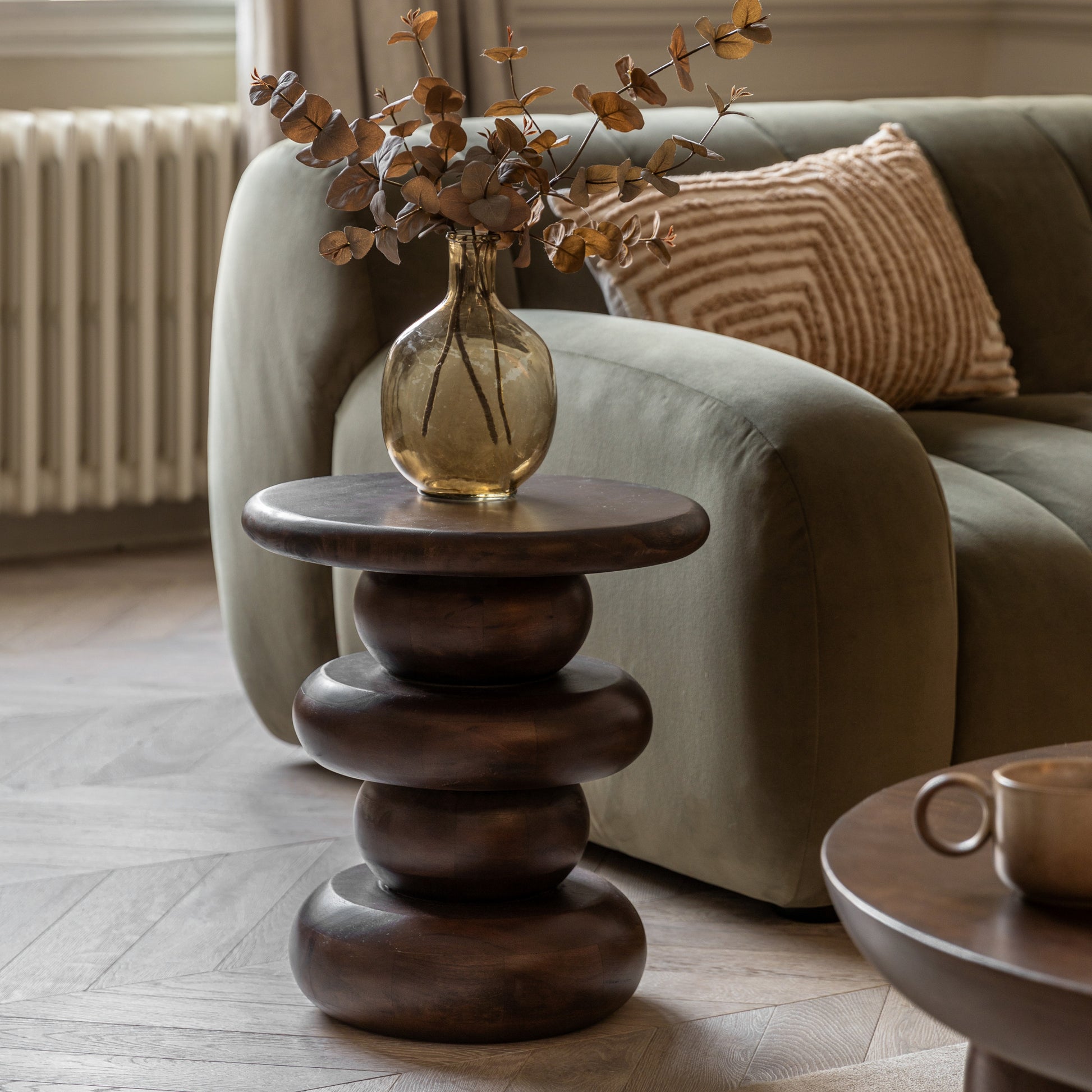 Sculpt Side Table Dark Wood