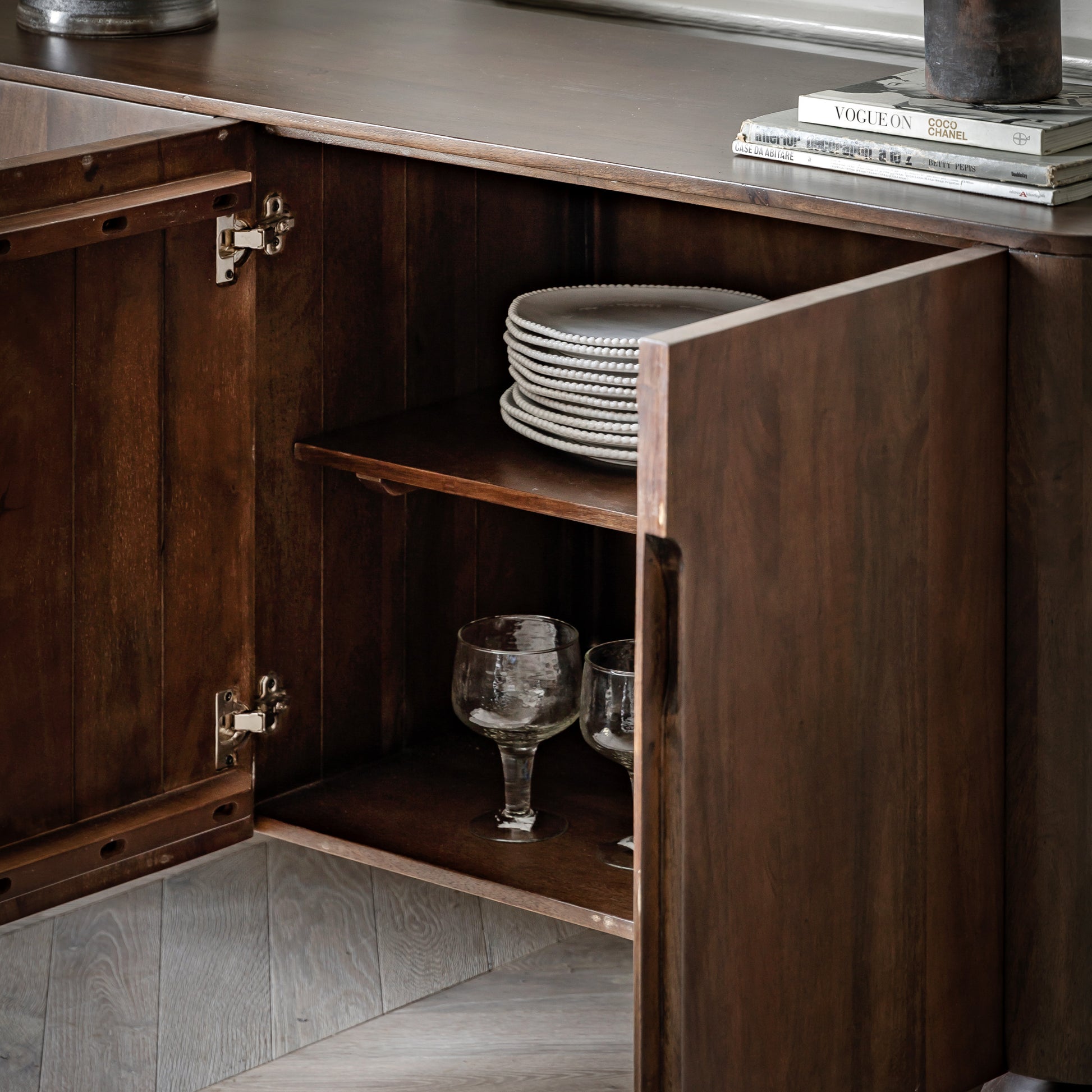 Sculpt 4 Door Sideboard Dark Wood