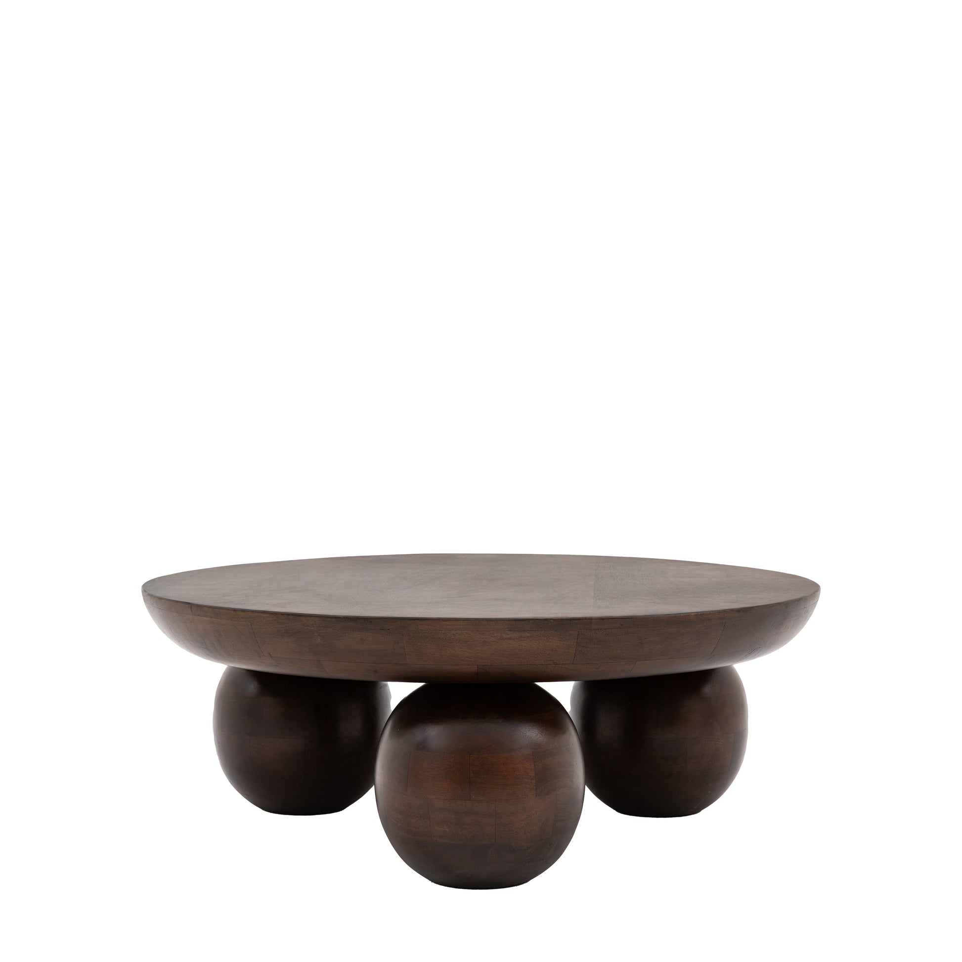 Sculpt Round Coffee Table Dark Wood