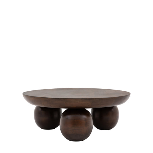 Sculpt Round Coffee Table Dark Wood
