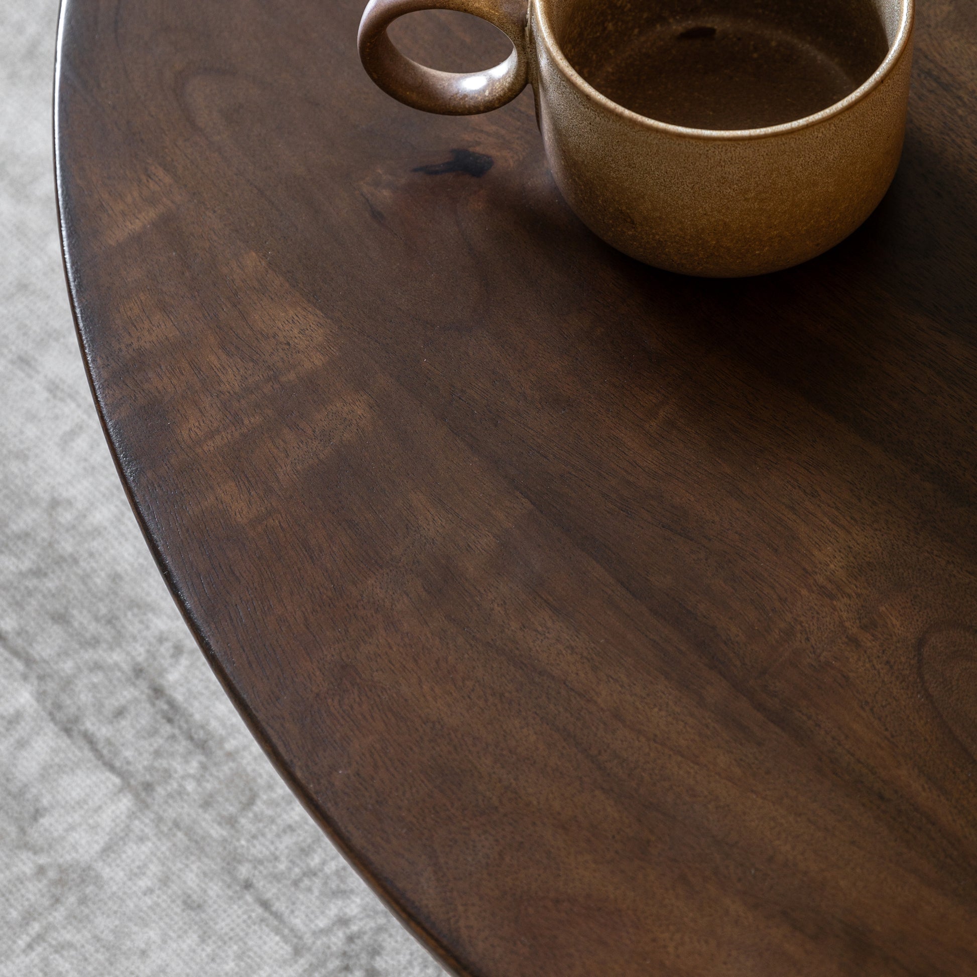 Sculpt Round Coffee Table Dark Wood