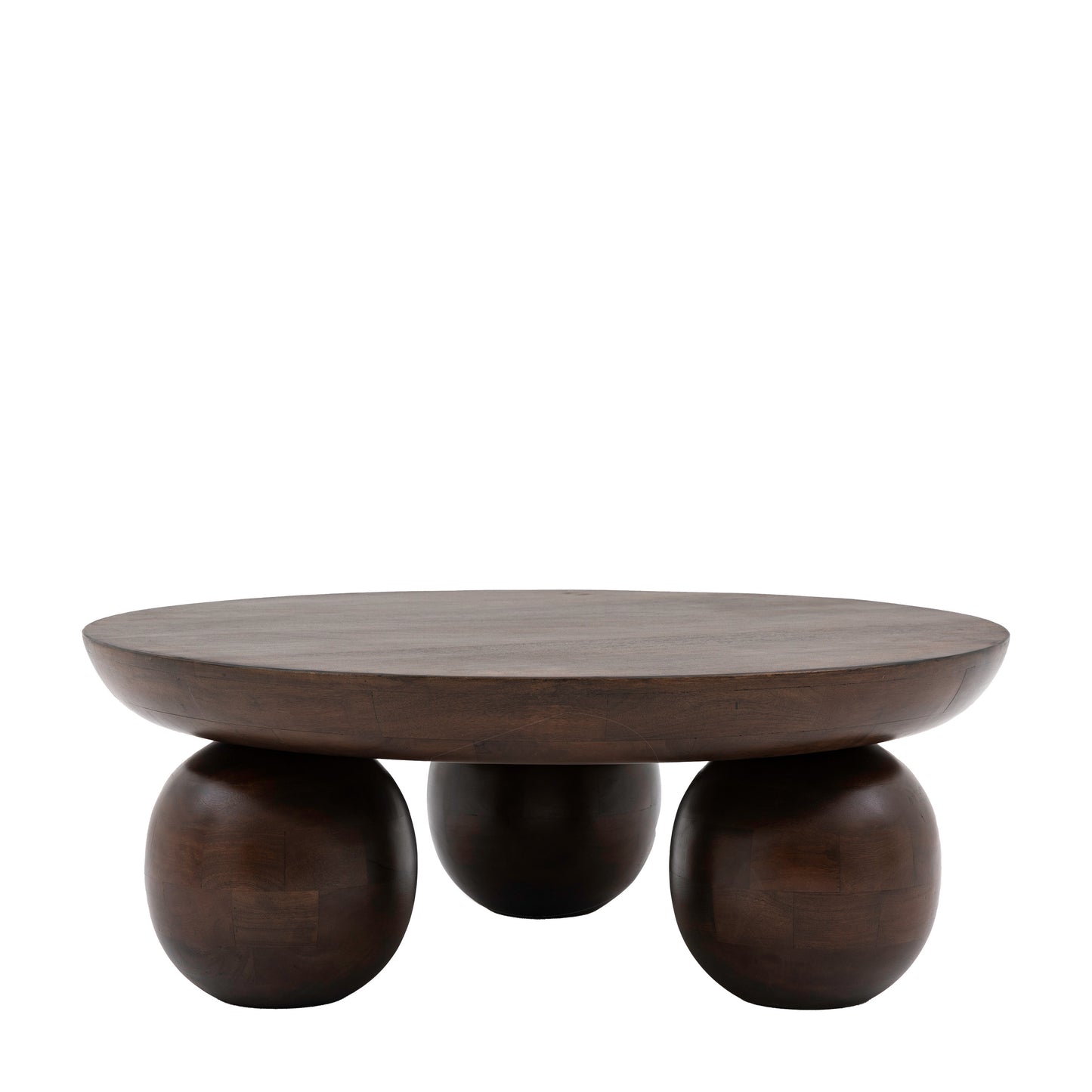 Sculpt Round Coffee Table Dark Wood