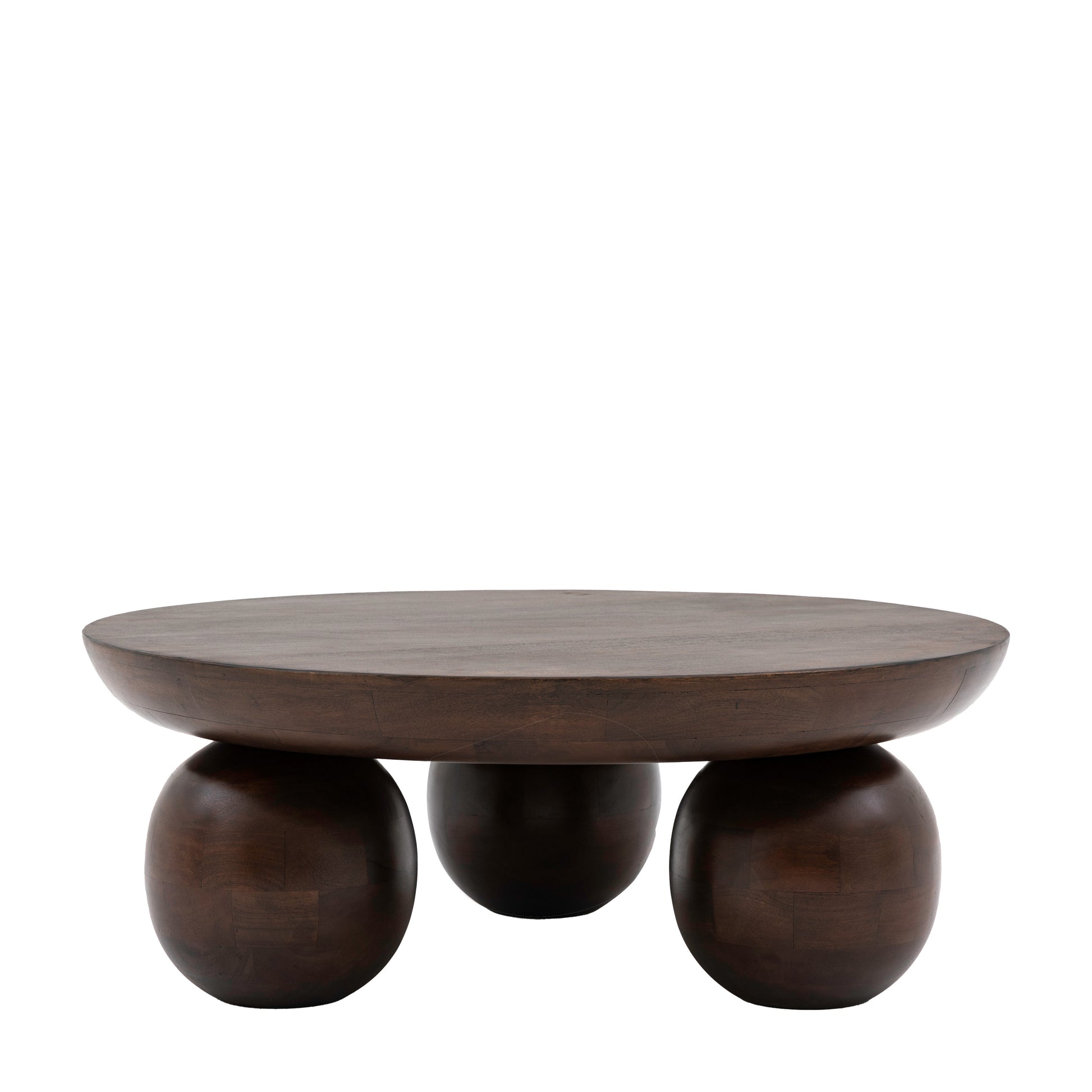 Sculpt Round Coffee Table Dark Wood