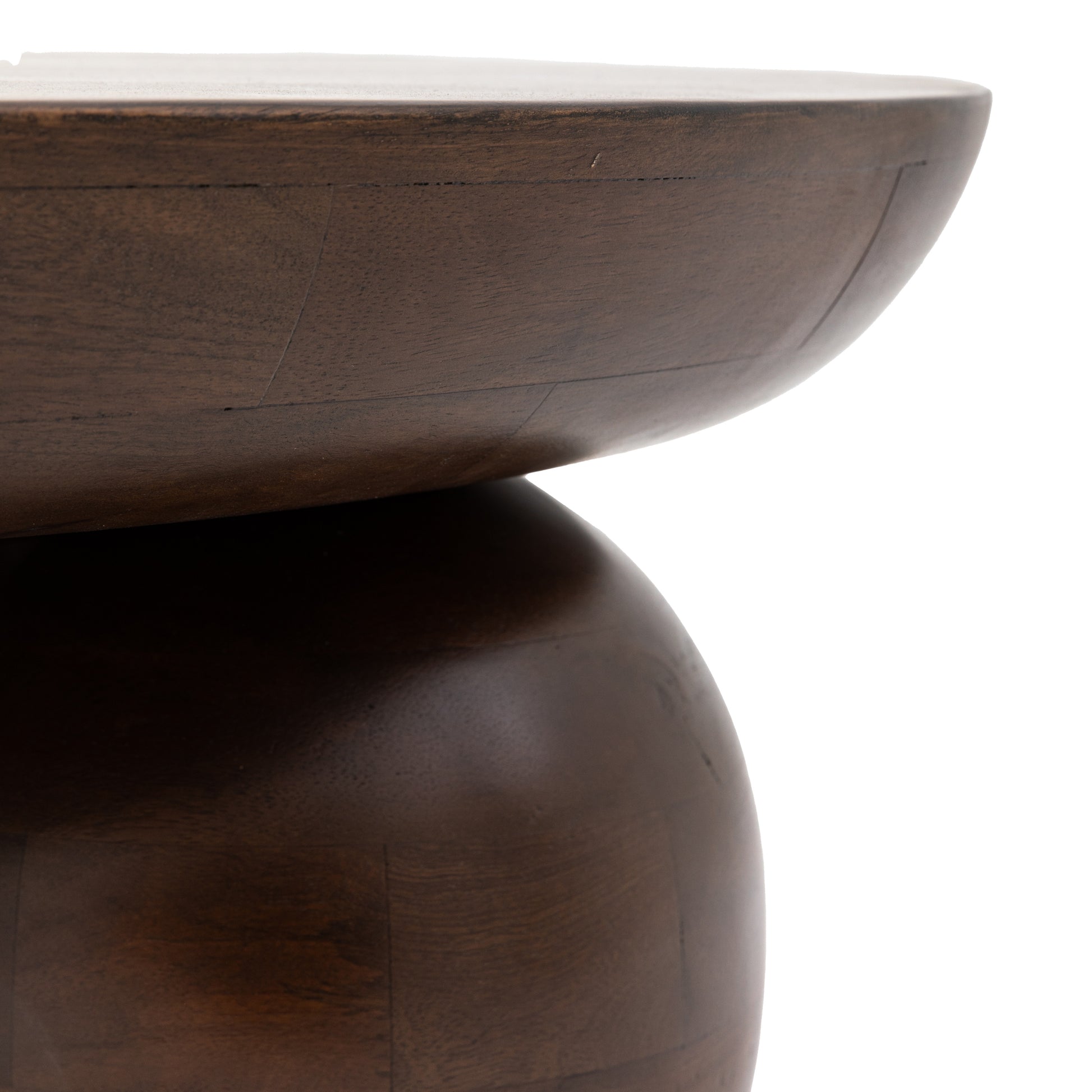 Sculpt Round Coffee Table Dark Wood