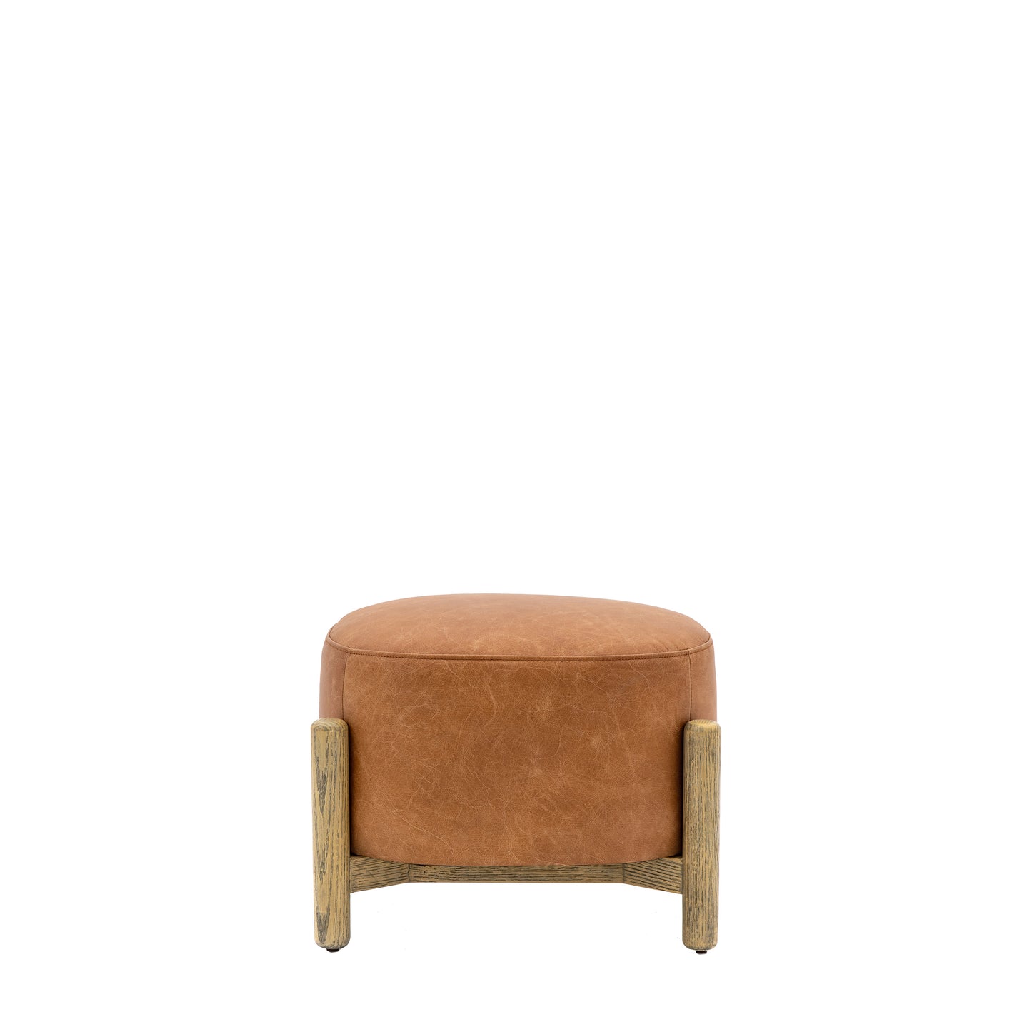 Tindon Footstool Vintage Brown Leather