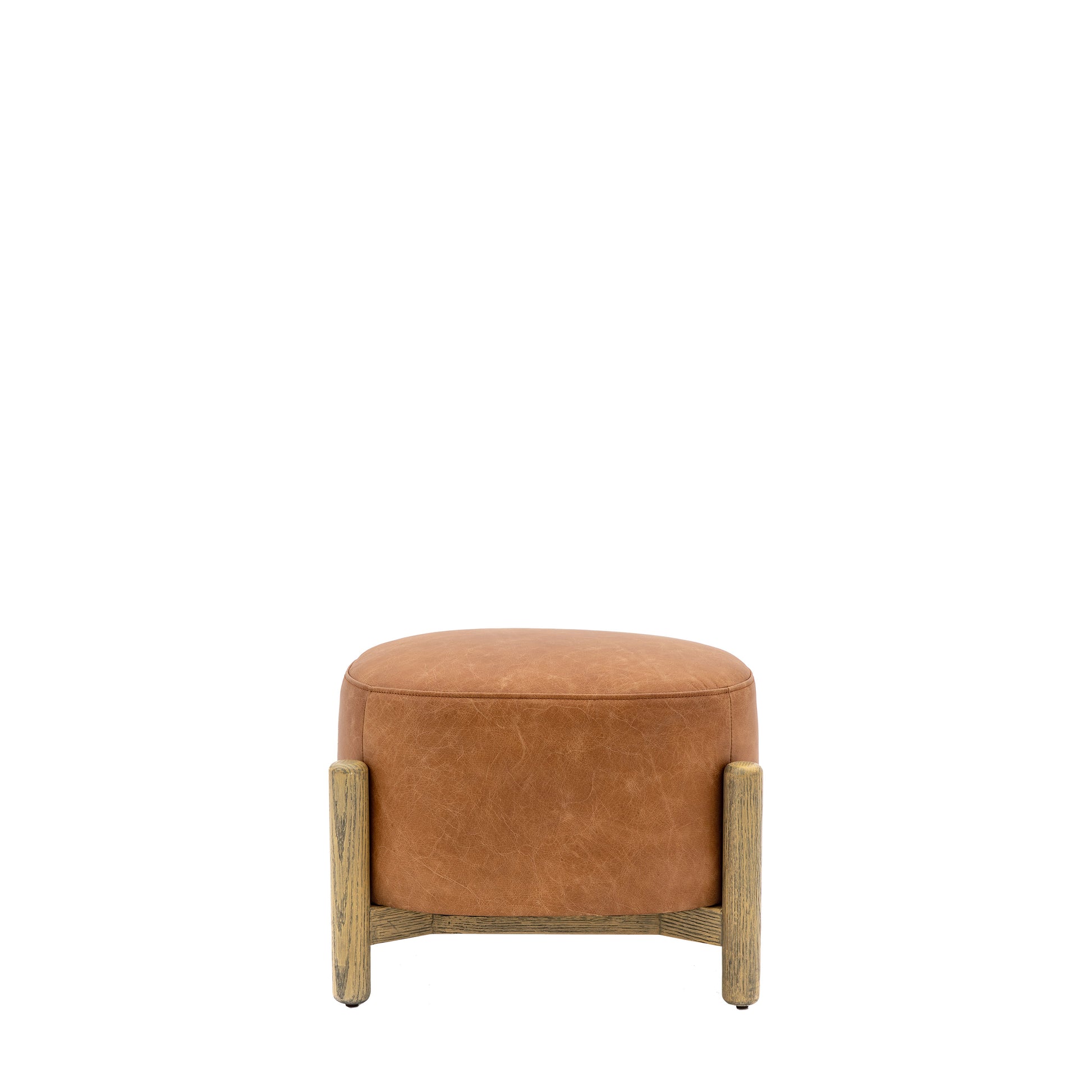 Tindon Footstool Vintage Brown Leather