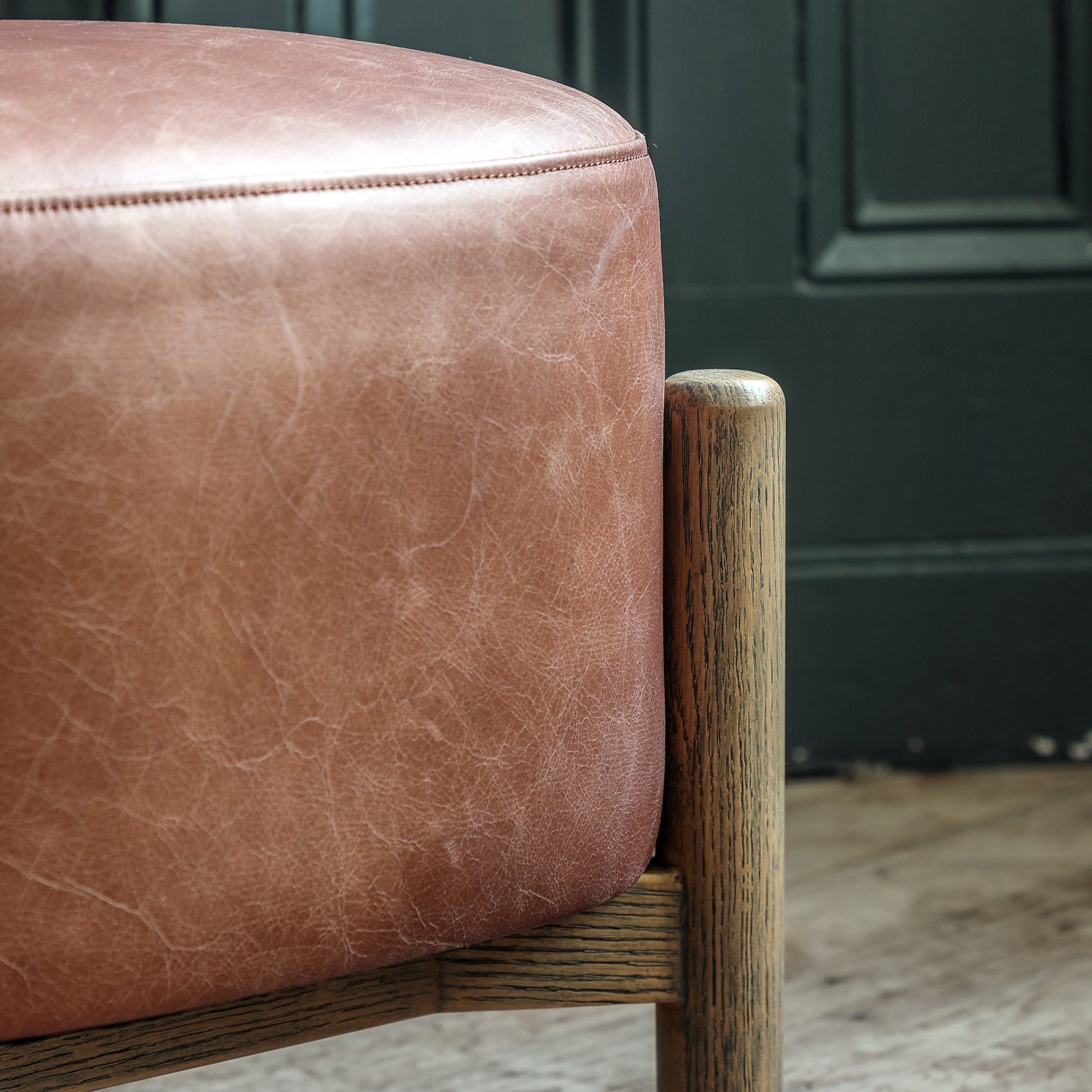 Tindon Footstool Vintage Brown Leather