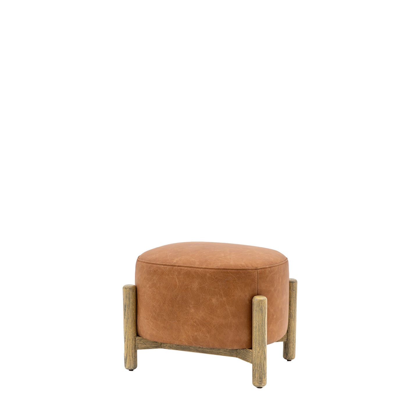 Tindon Footstool Vintage Brown Leather
