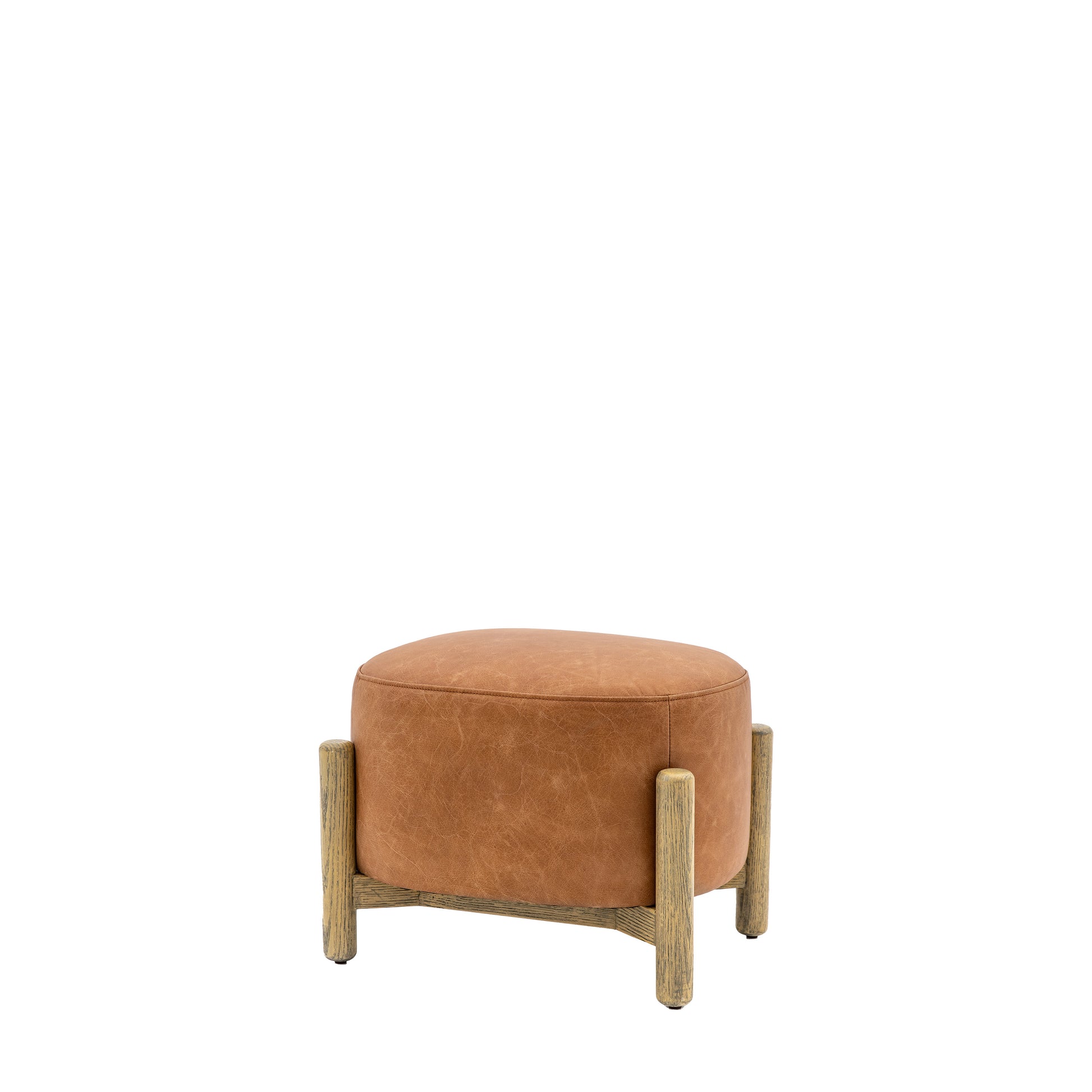 Tindon Footstool Vintage Brown Leather