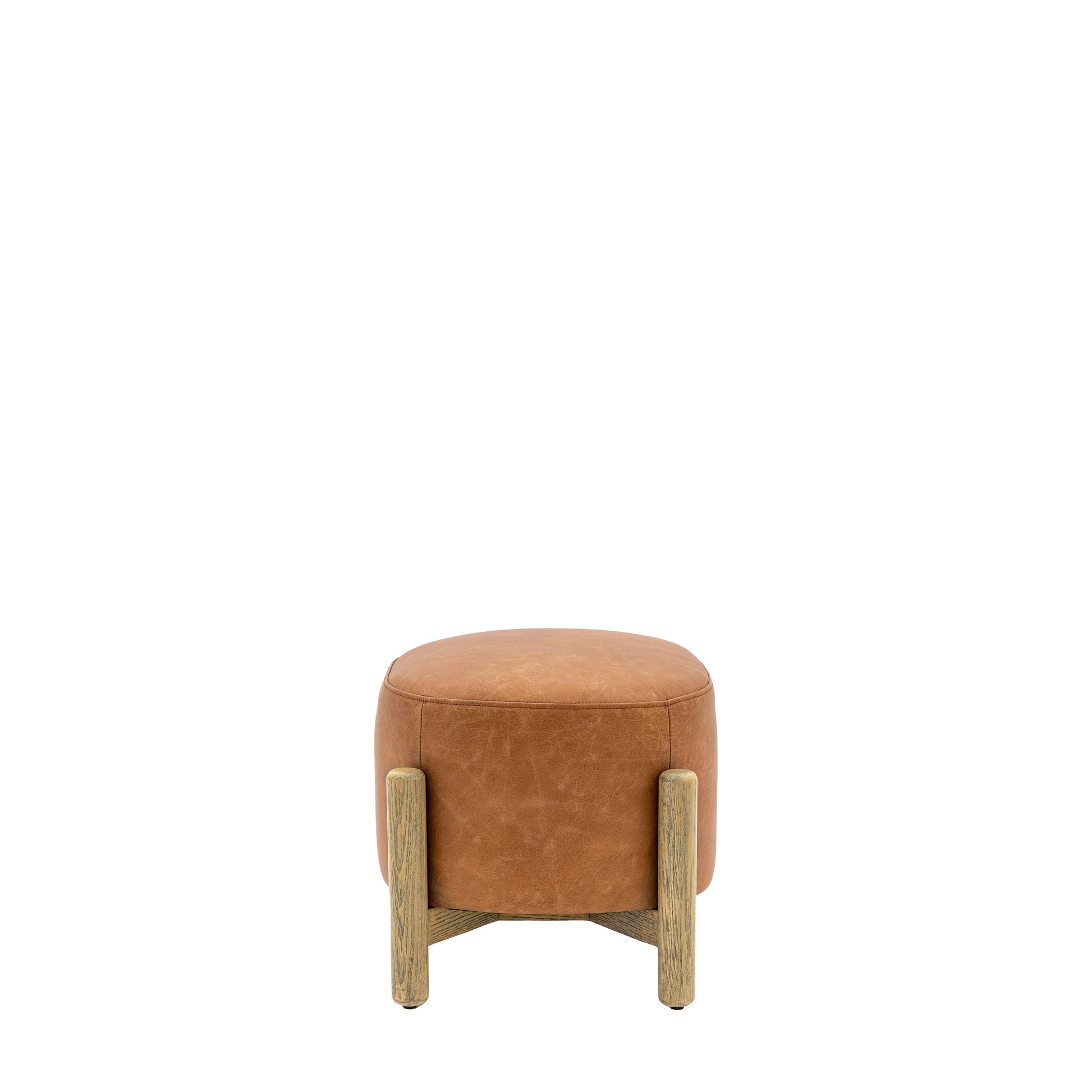 Tindon Footstool Vintage Brown Leather