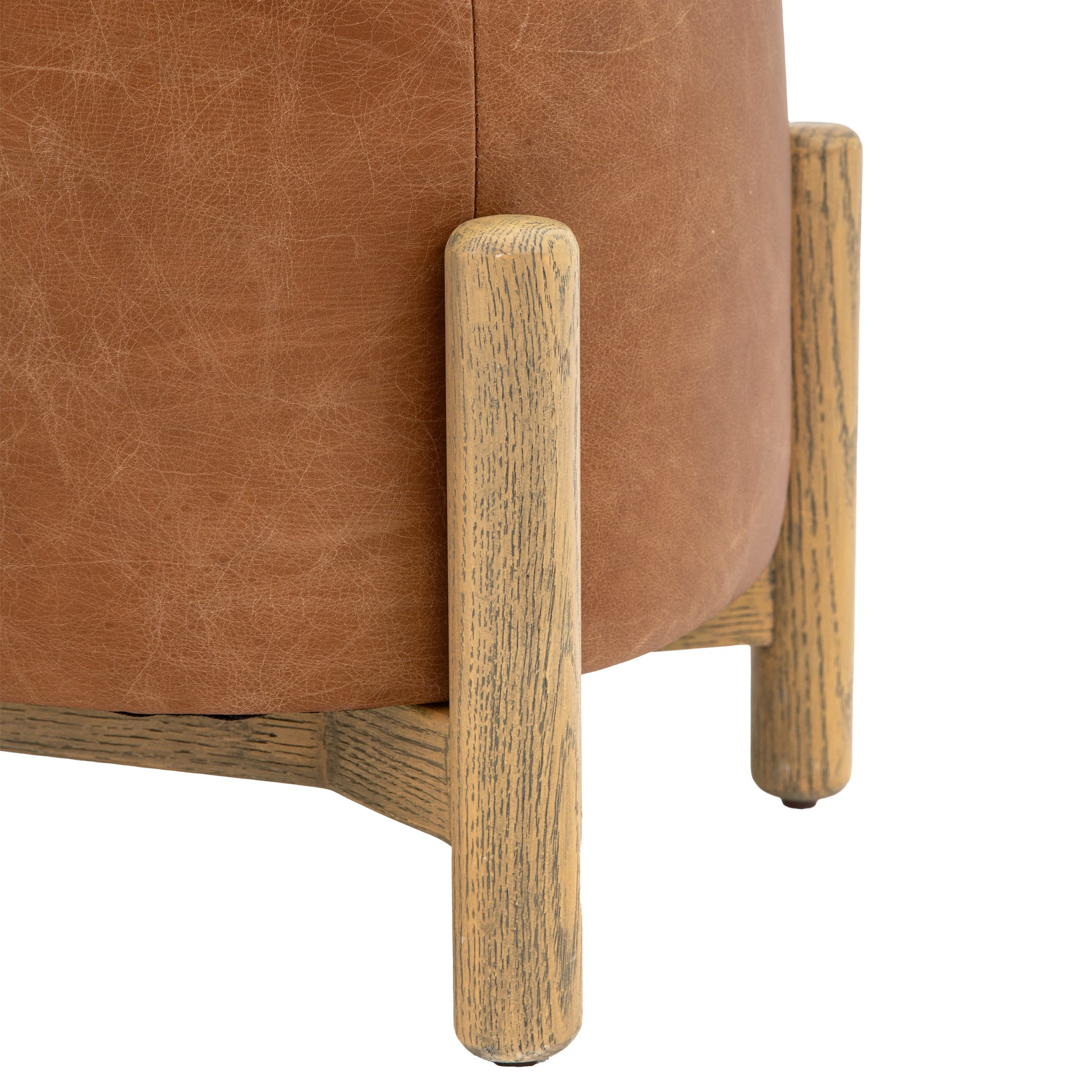 Tindon Footstool Vintage Brown Leather