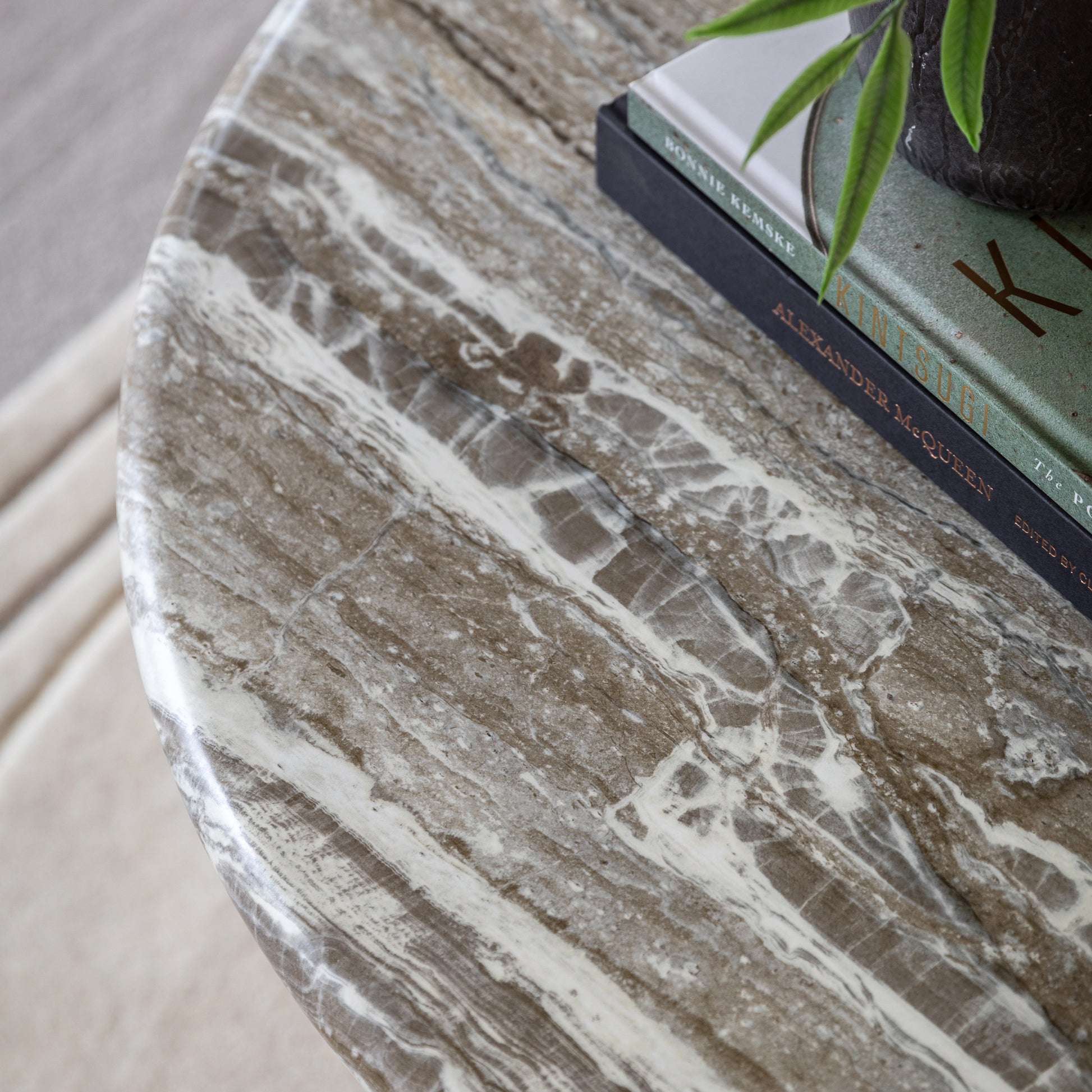 Lusso Round Coffee Table Green Marble