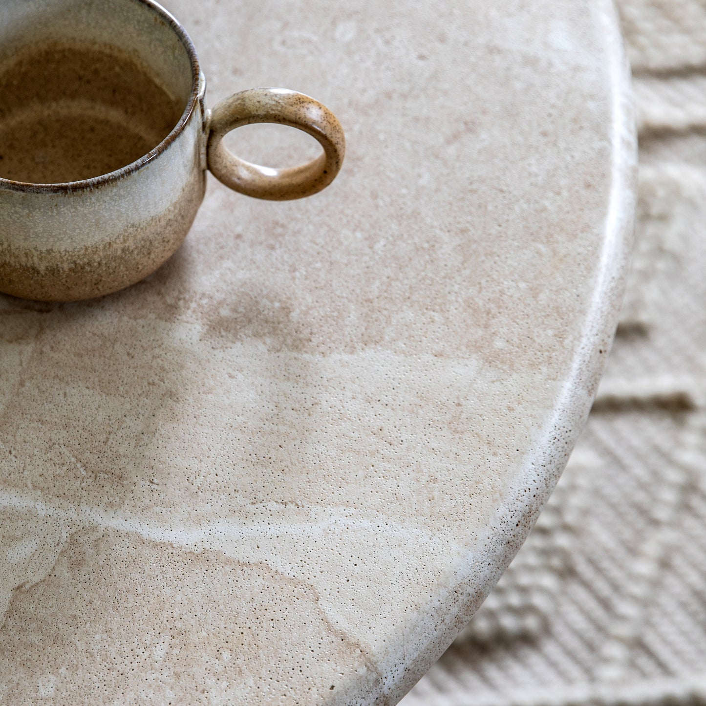 Moderna Round Coffee Table Travertine