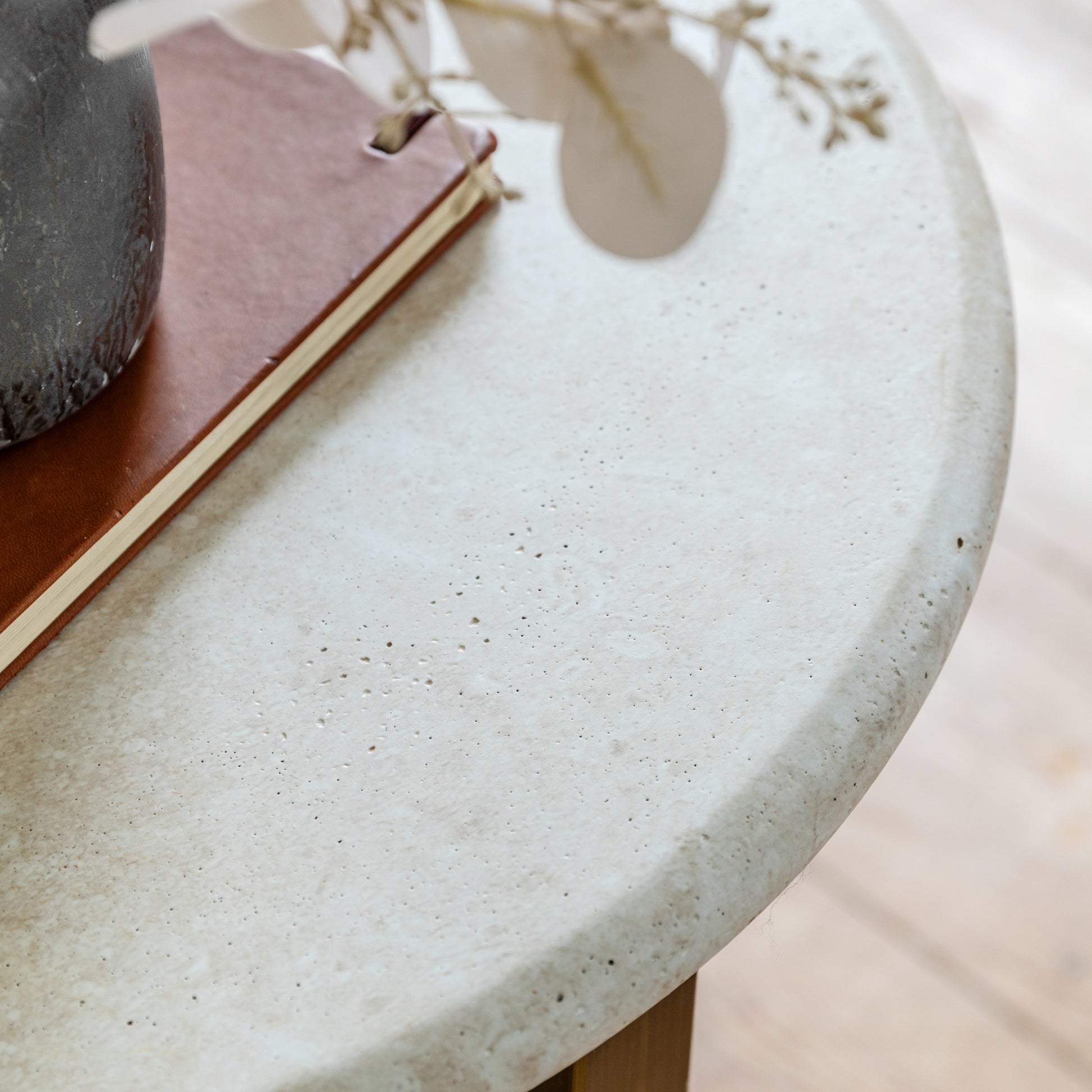 Moderna Side Table Travertine