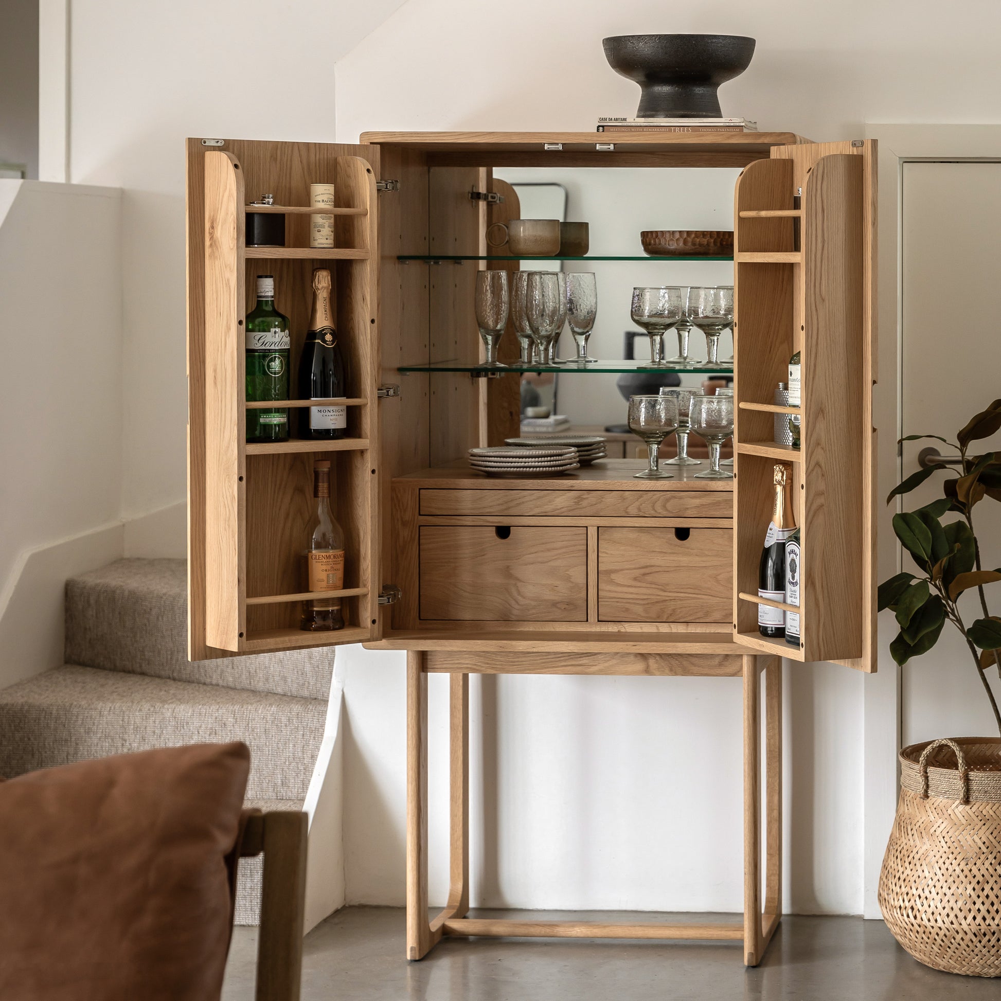 Craft Cocktail Cabinet Natural