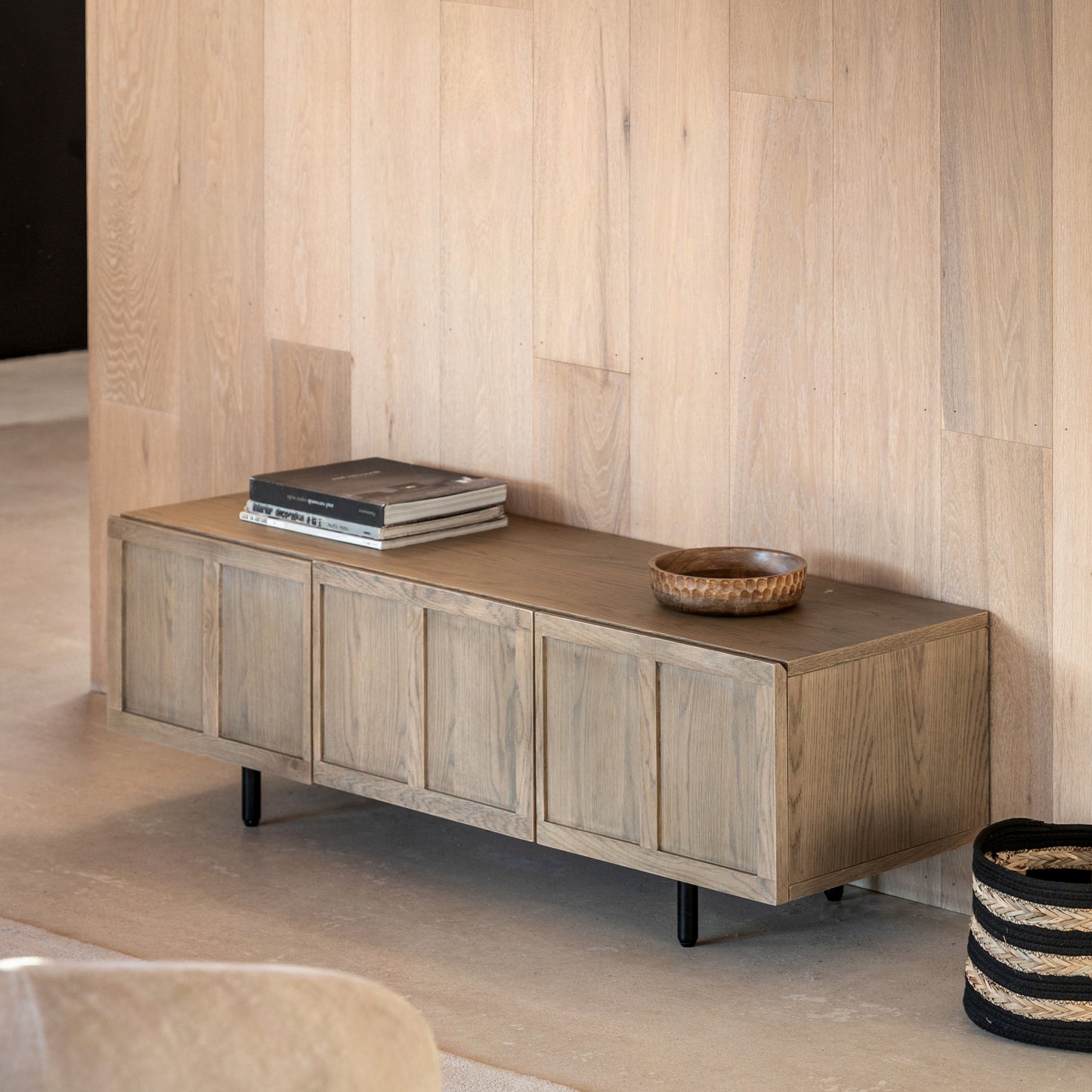 Panelled Media Unit Smoked