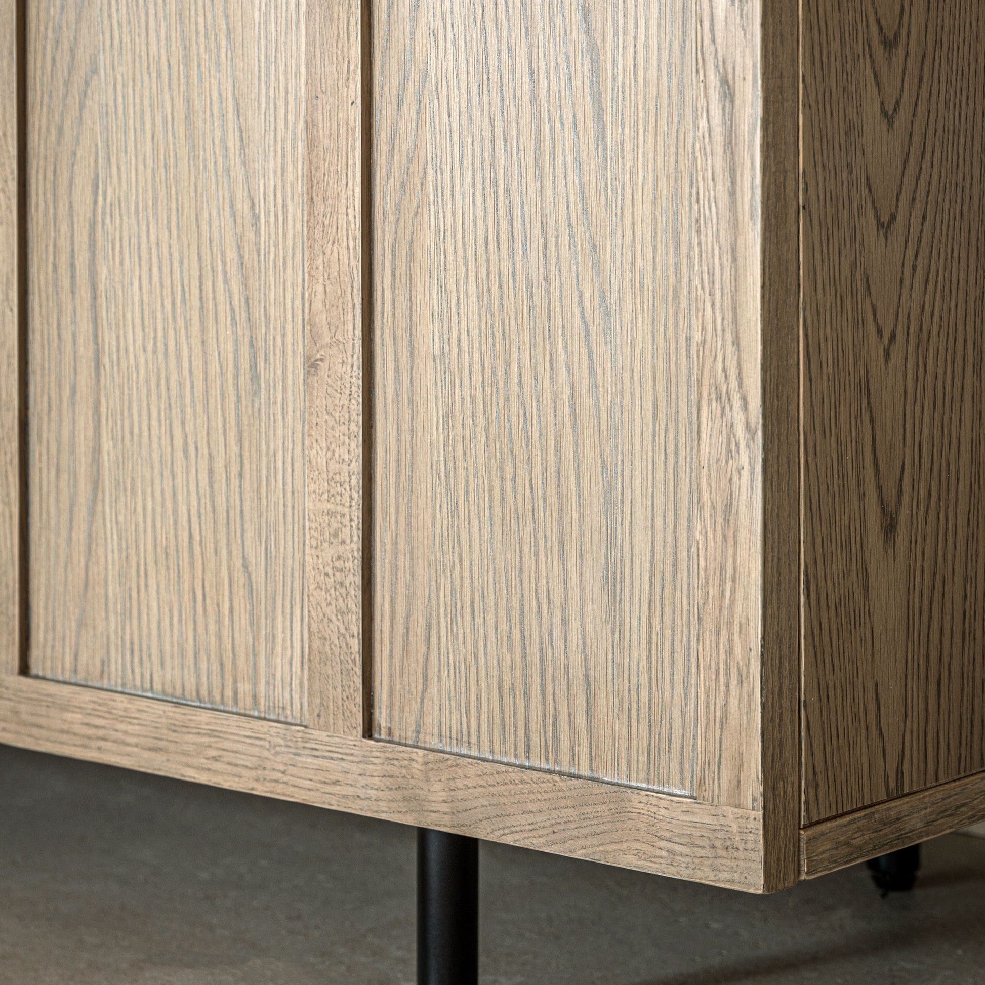 Panelled 4 Door Sideboard Smoked