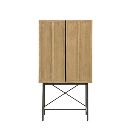 Panelled 2 Door Cocktail Cabinet Smoked