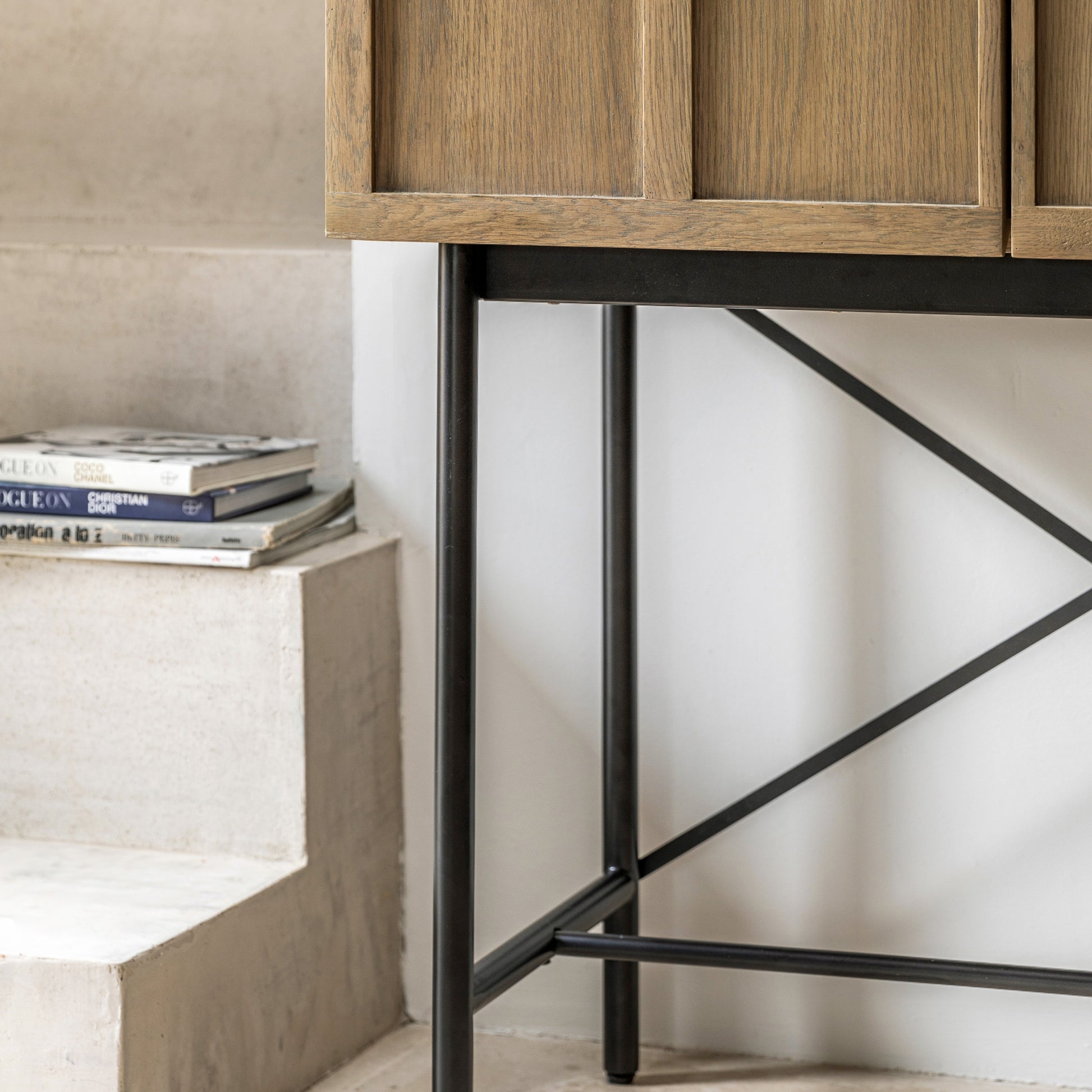 Panelled 2 Door Cocktail Cabinet Smoked