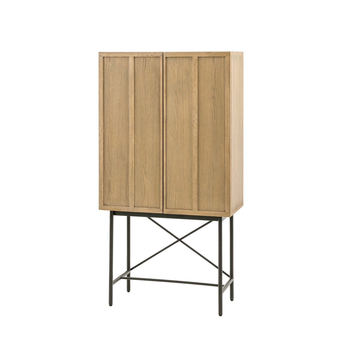 Panelled 2 Door Cocktail Cabinet Smoked
