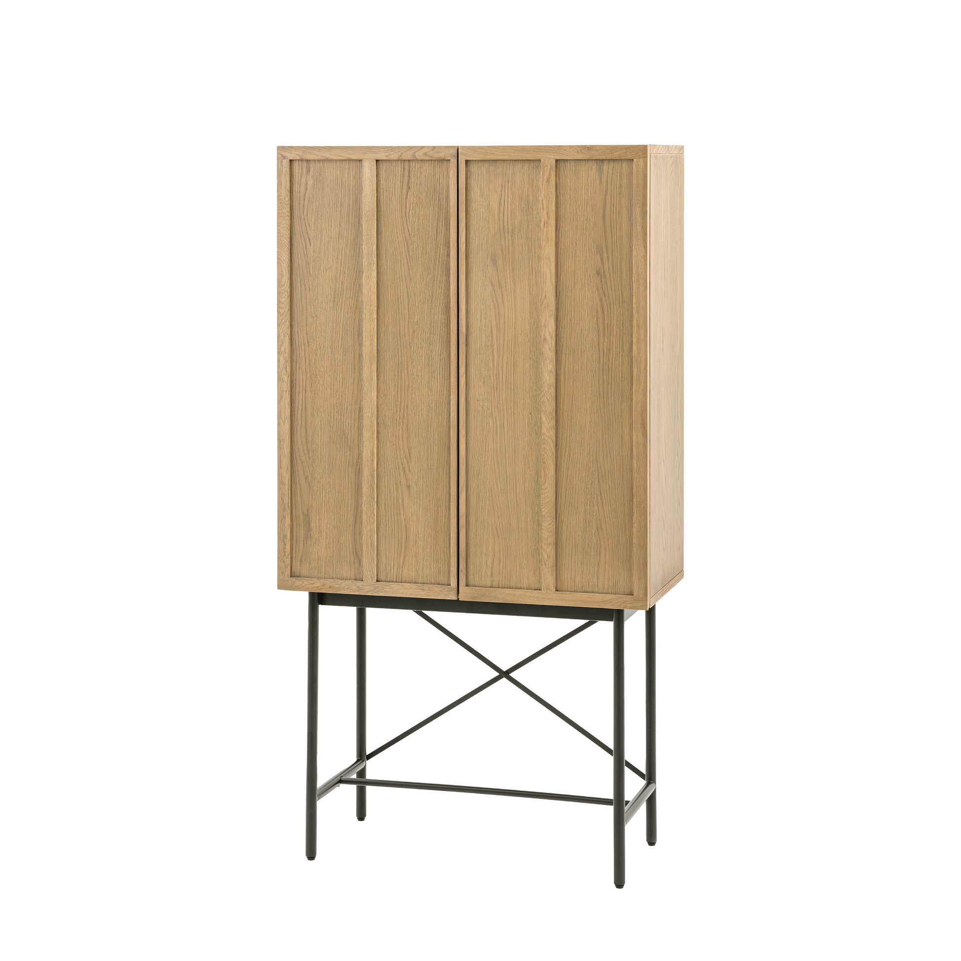 Panelled 2 Door Cocktail Cabinet Smoked