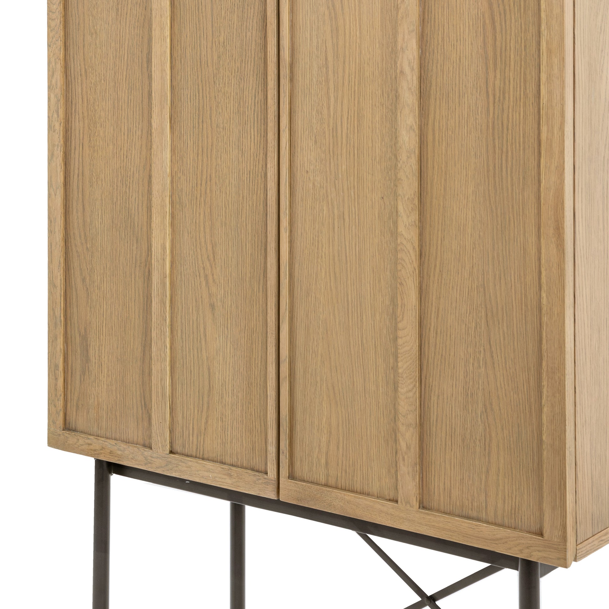 Panelled 2 Door Cocktail Cabinet Smoked