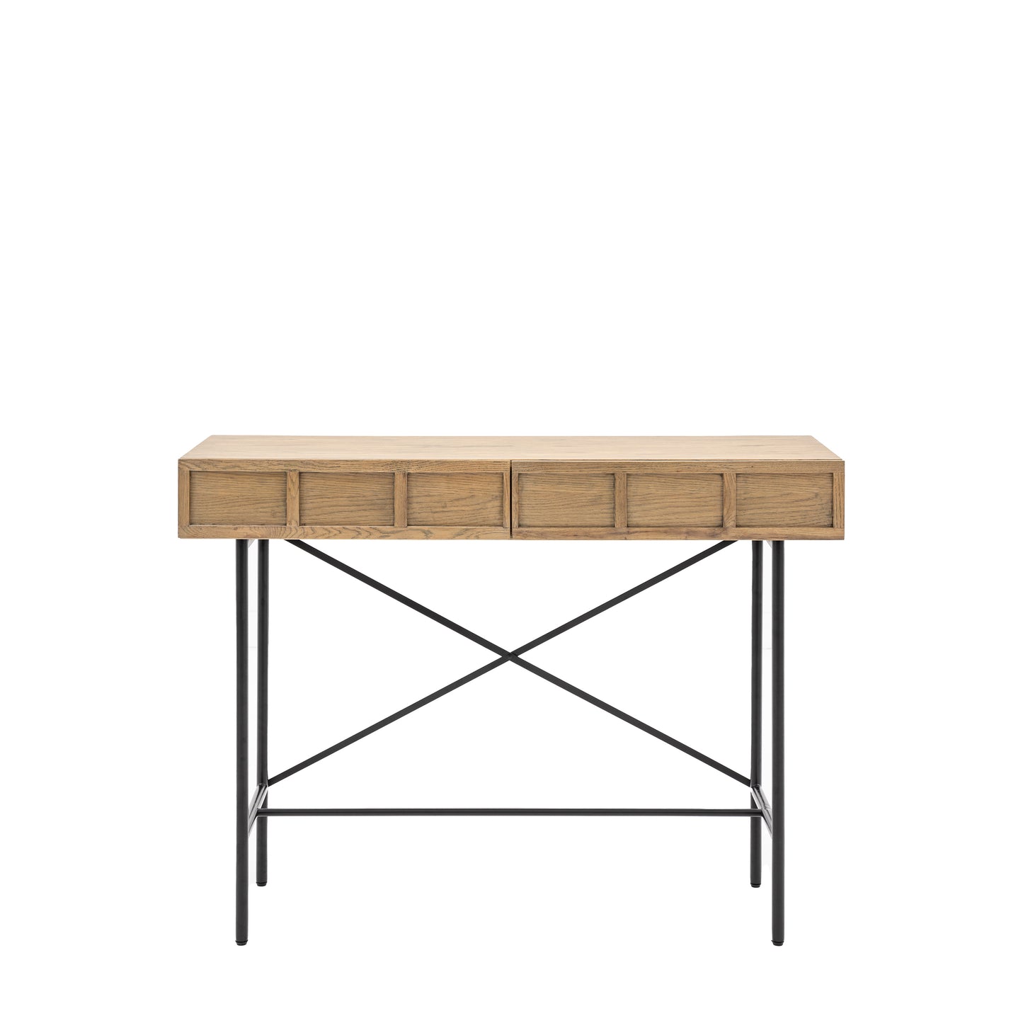 Panelled 2 Drawer Console Smoked