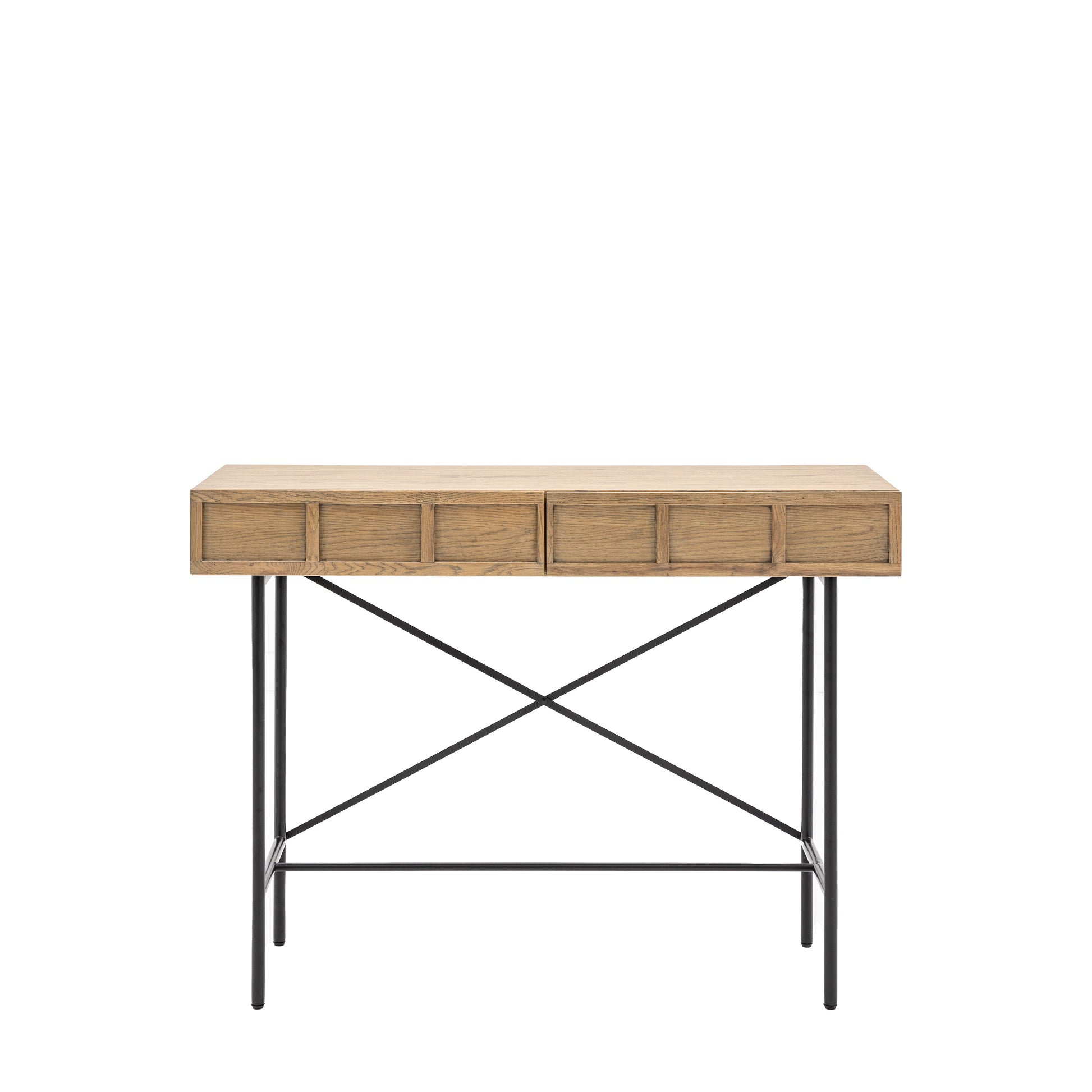 Panelled 2 Drawer Console Smoked