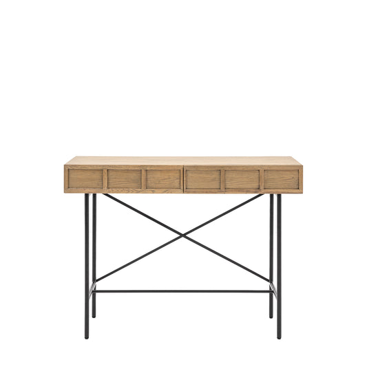 Panelled 2 Drawer Console Smoked