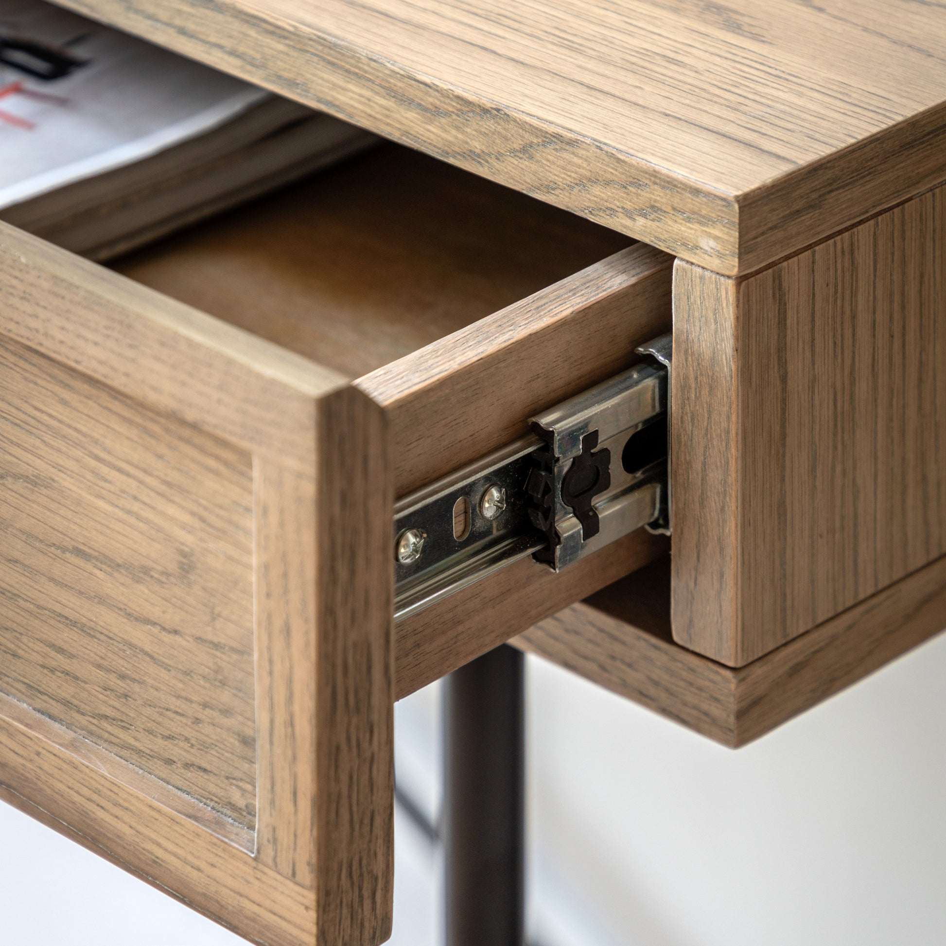 Panelled 2 Drawer Console Smoked