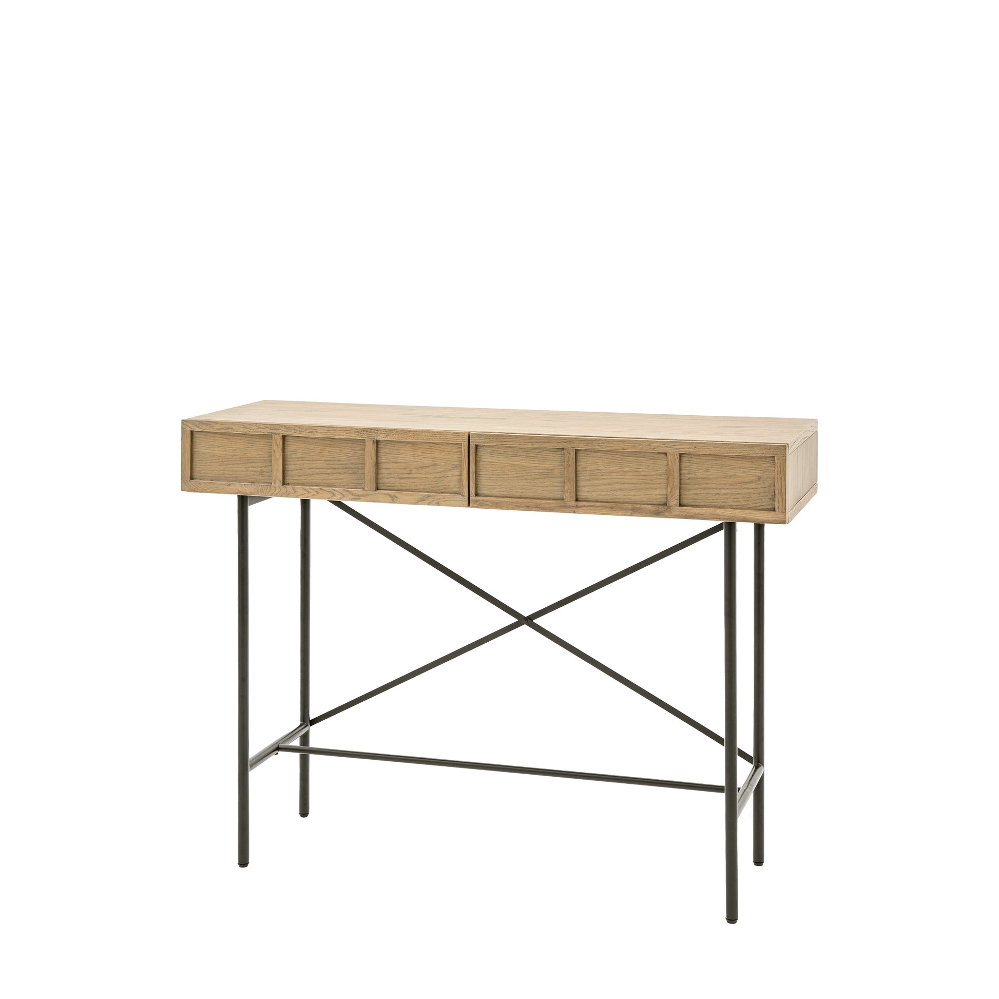 Panelled 2 Drawer Console Smoked