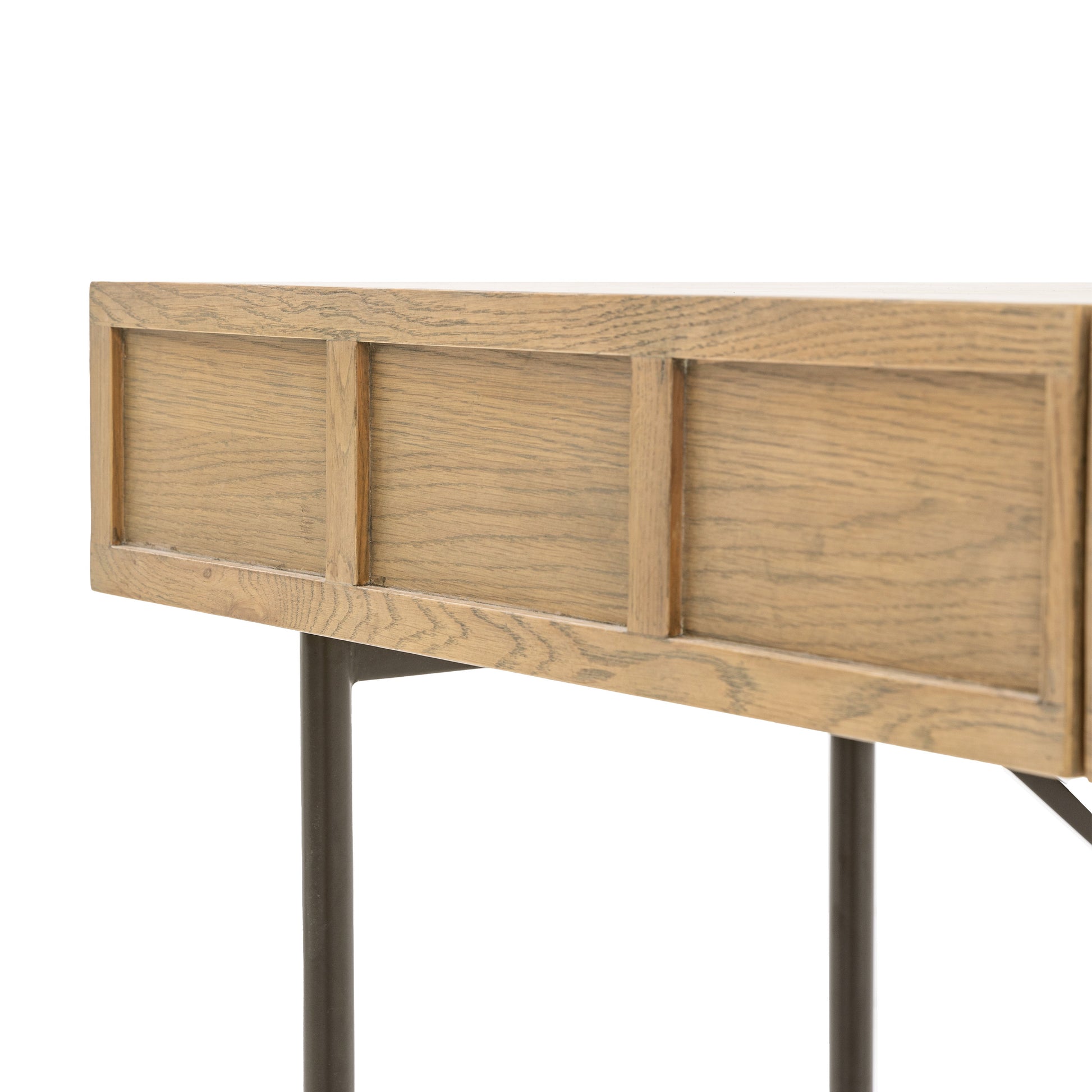 Panelled 2 Drawer Console Smoked