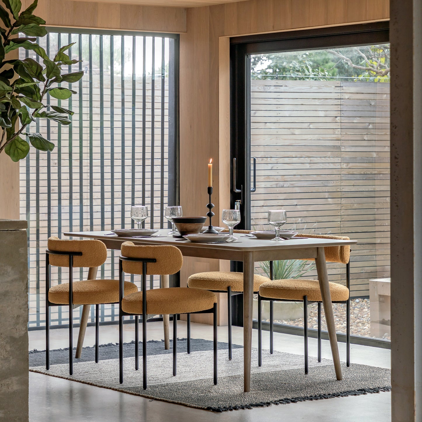 Panelled Dining Table Smoked