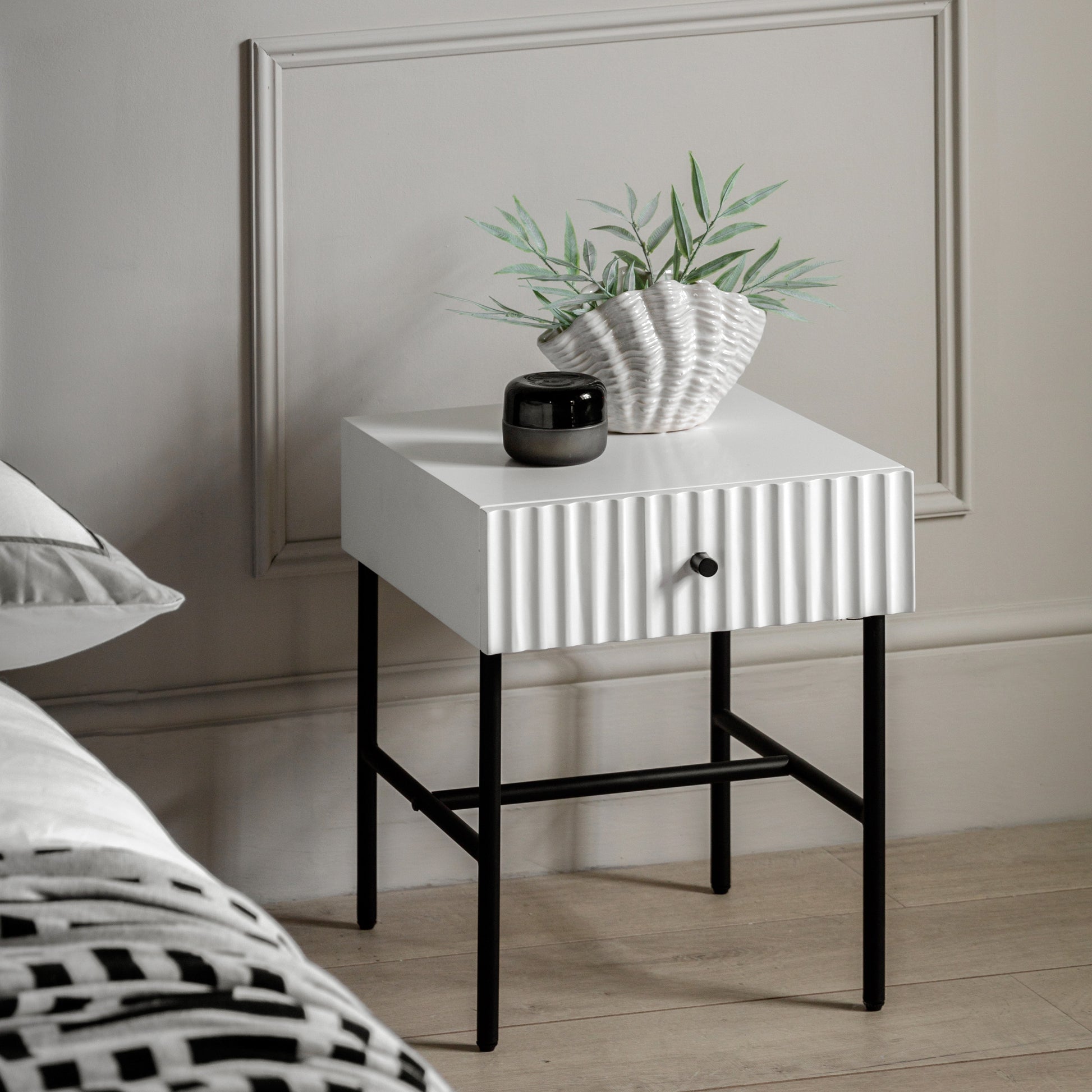 Buckhurst 1 Drawer Bedside White
