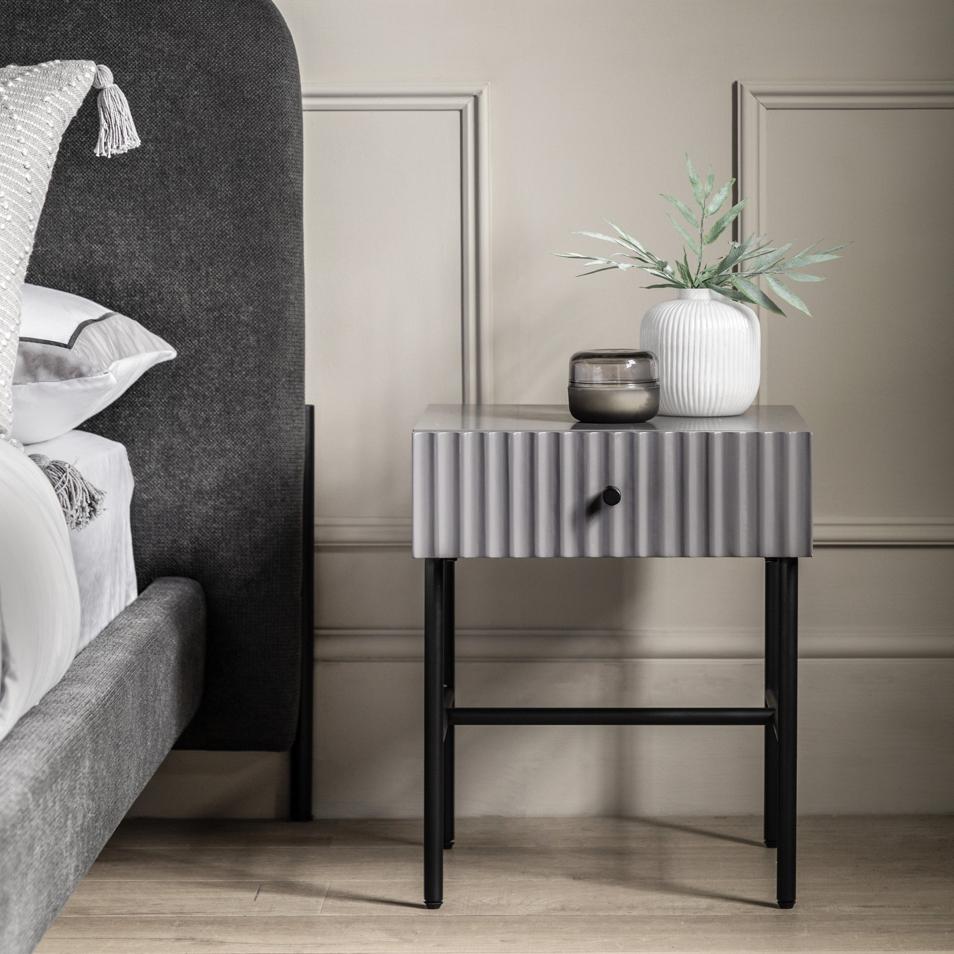 Buckhurst 1 Drawer Bedside Grey