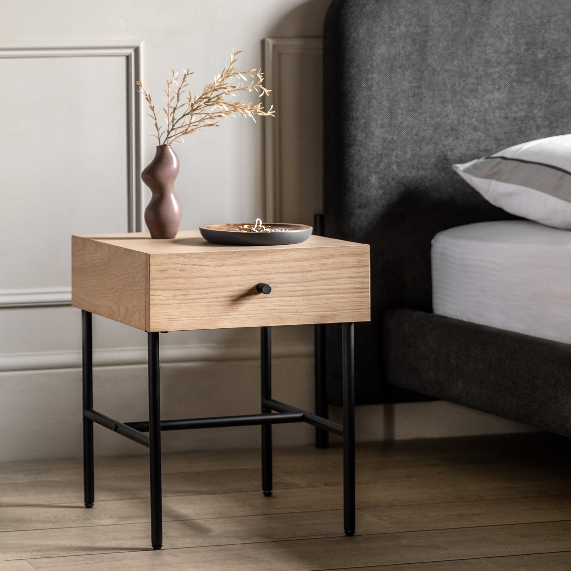 Ashdown 1 Drawer Bedside Natural
