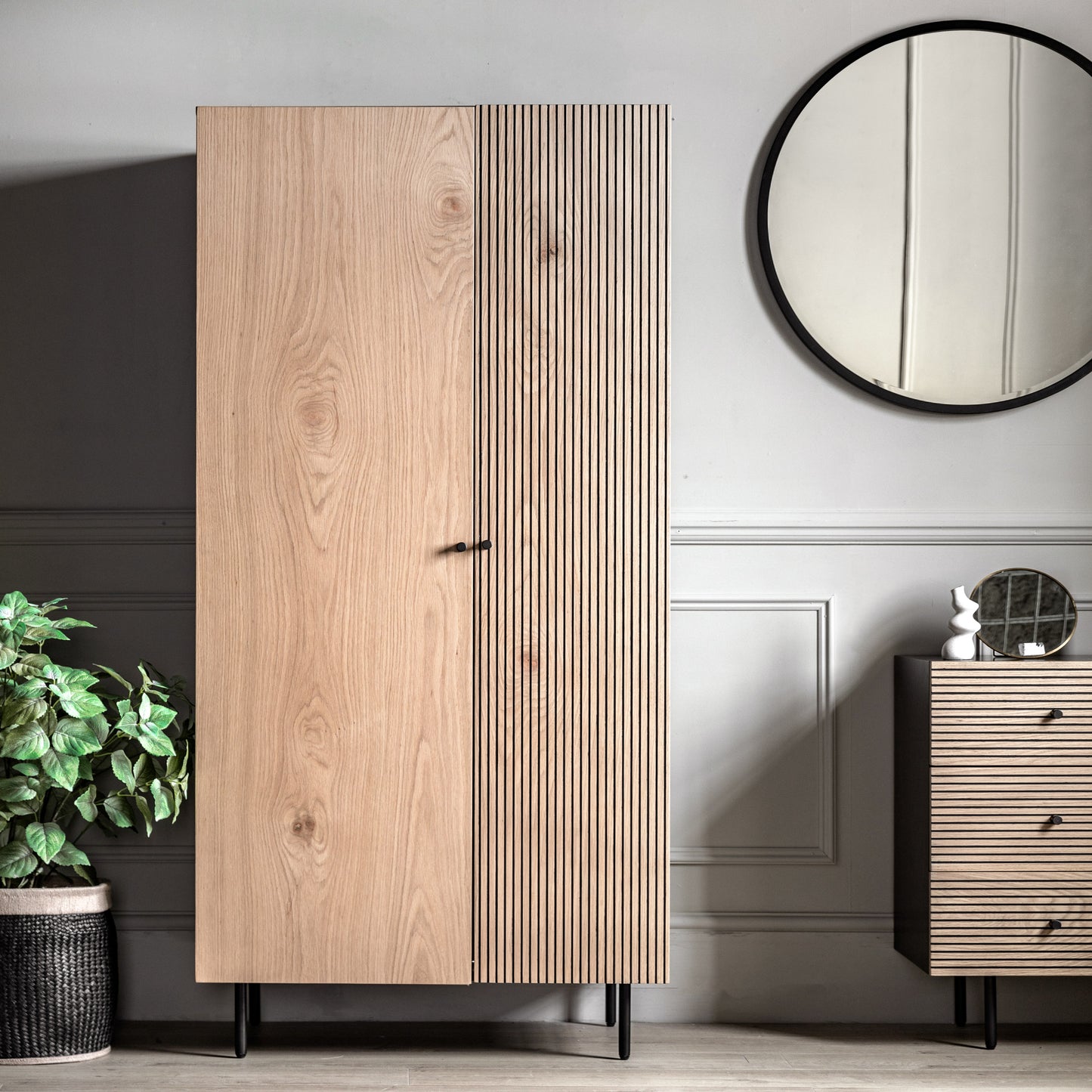 Hyland 2 Door Wardrobe Black / Natural