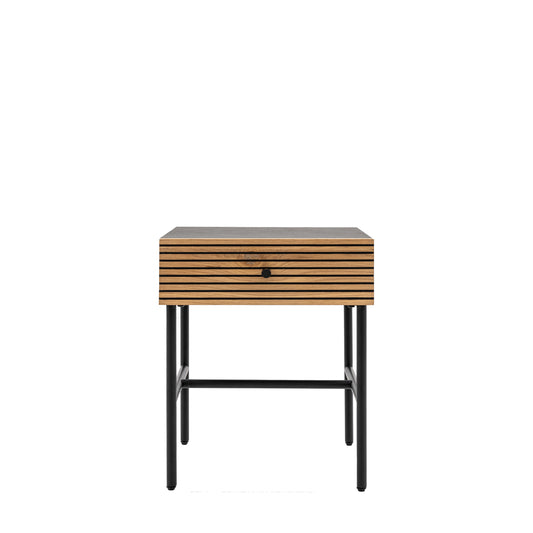 Hyland 1 Drawer Bedside Black / Natural