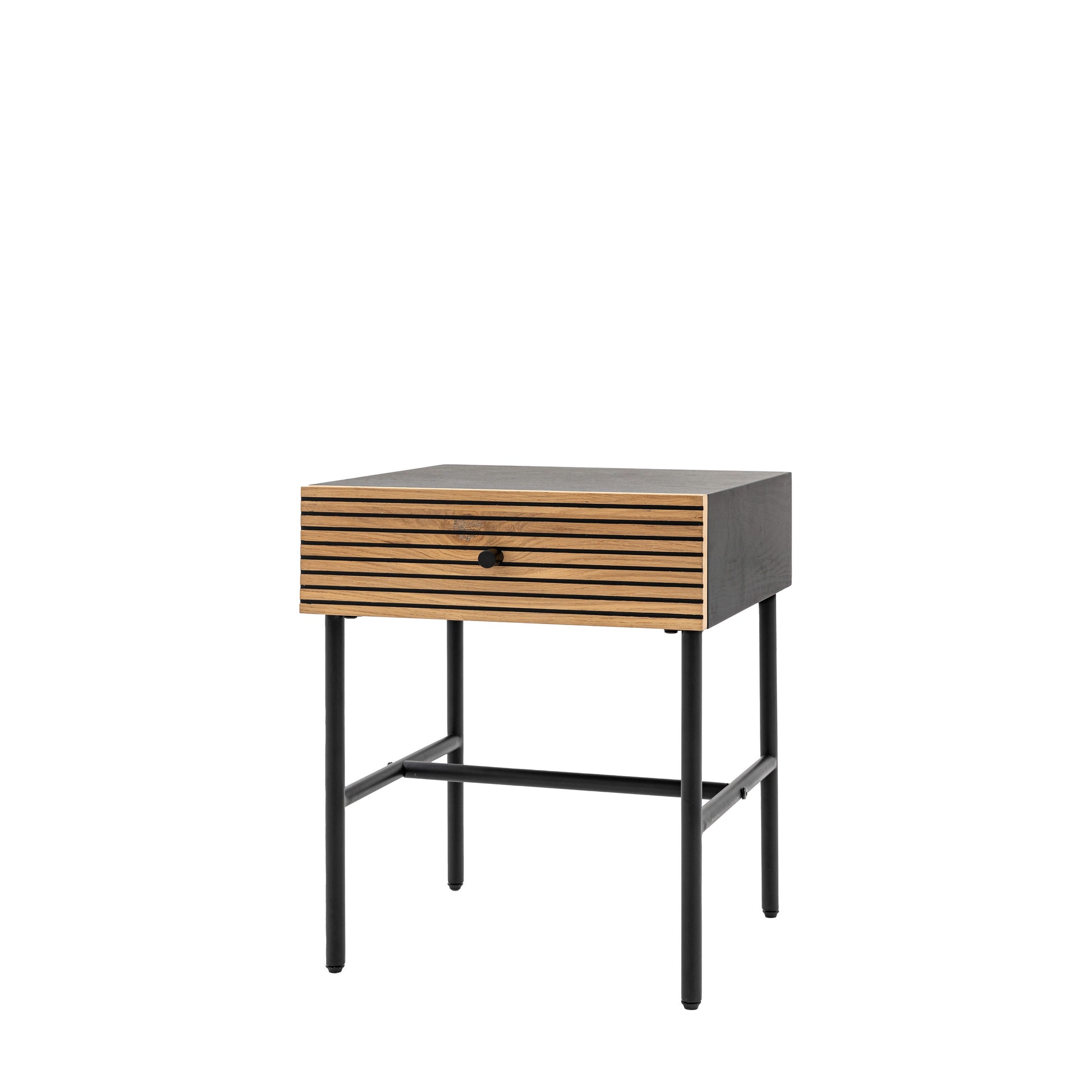 Hyland 1 Drawer Bedside Black / Natural