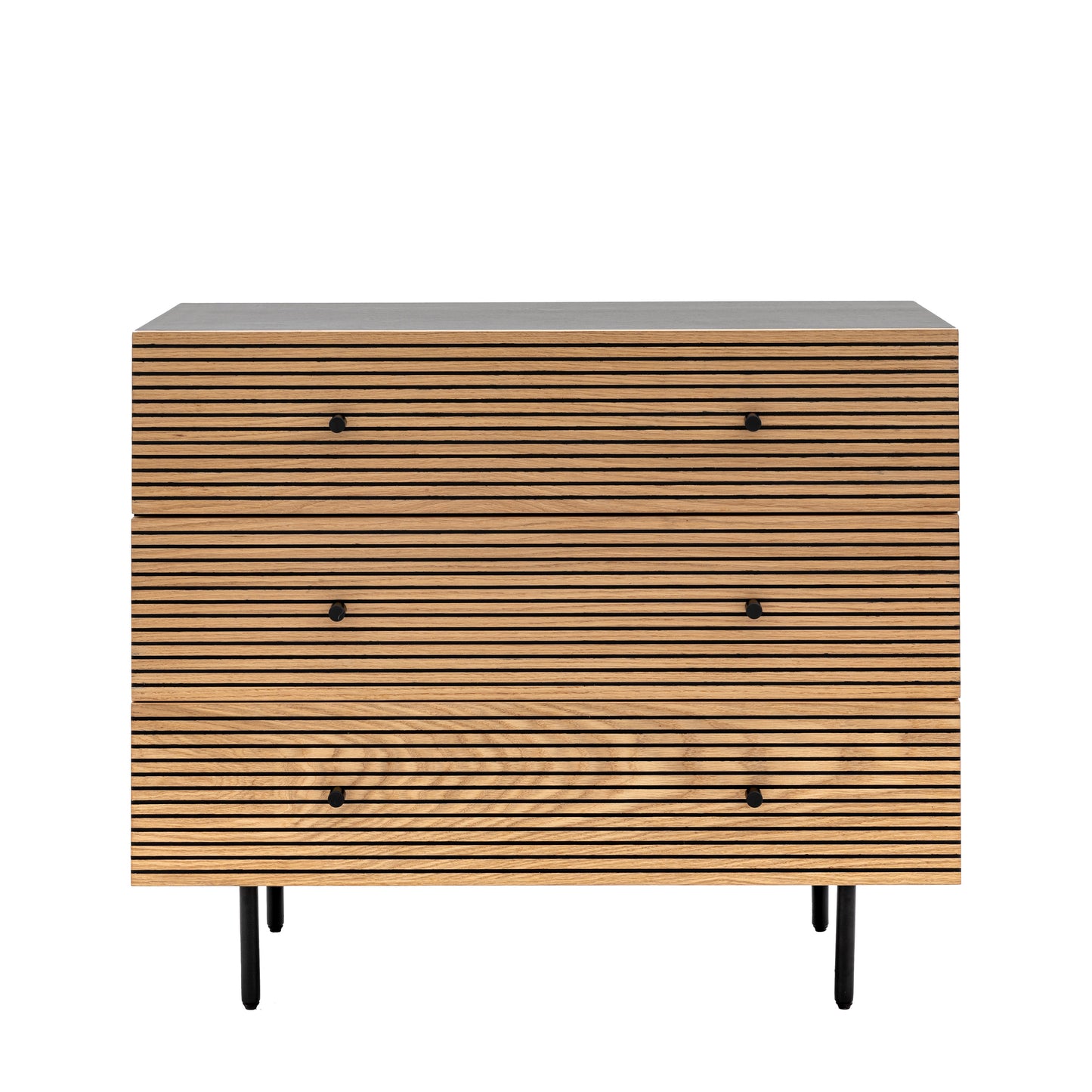 Hyland 3 Drawer Chest Black / Natural