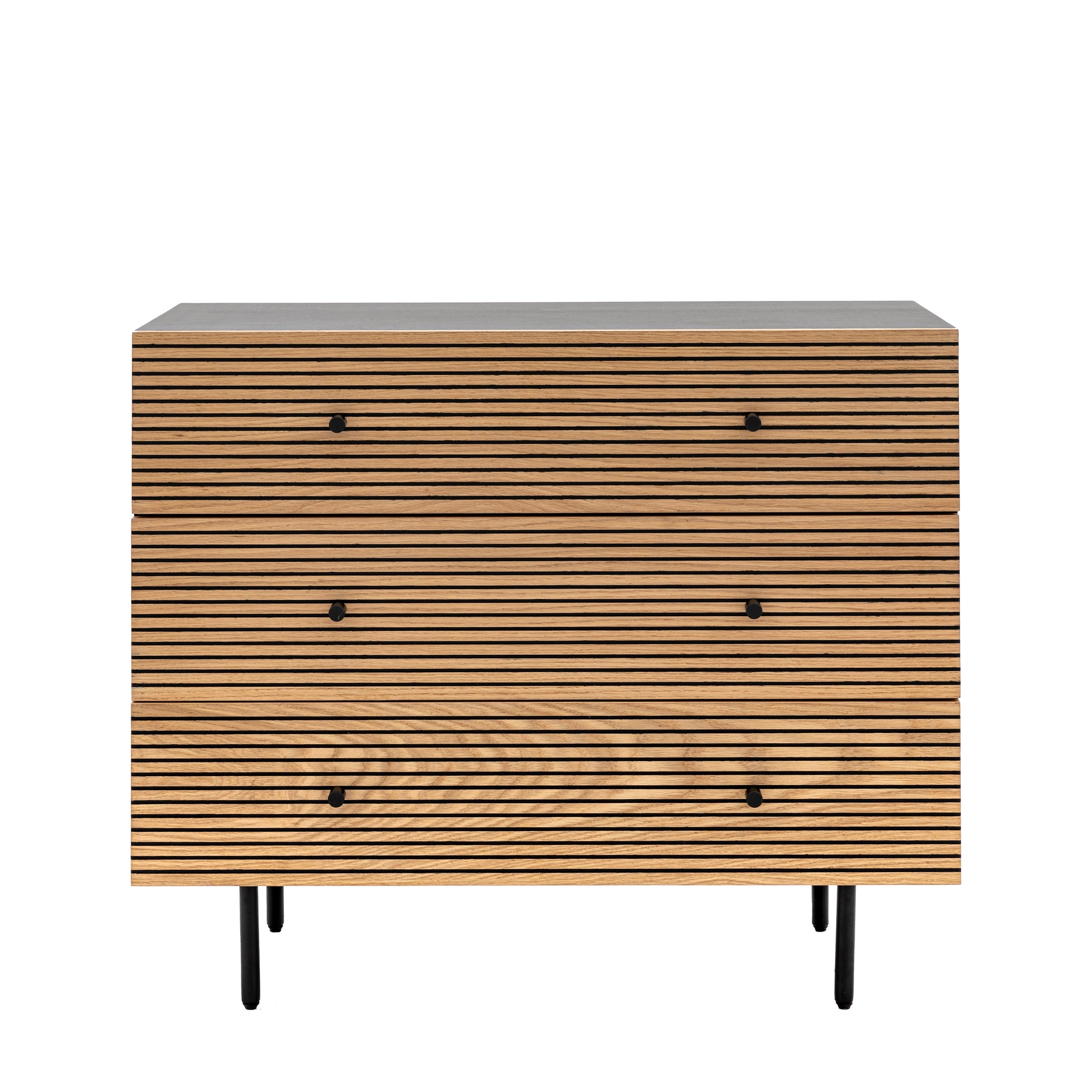 Hyland 3 Drawer Chest Black / Natural