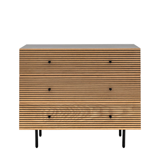 Hyland 3 Drawer Chest Black / Natural