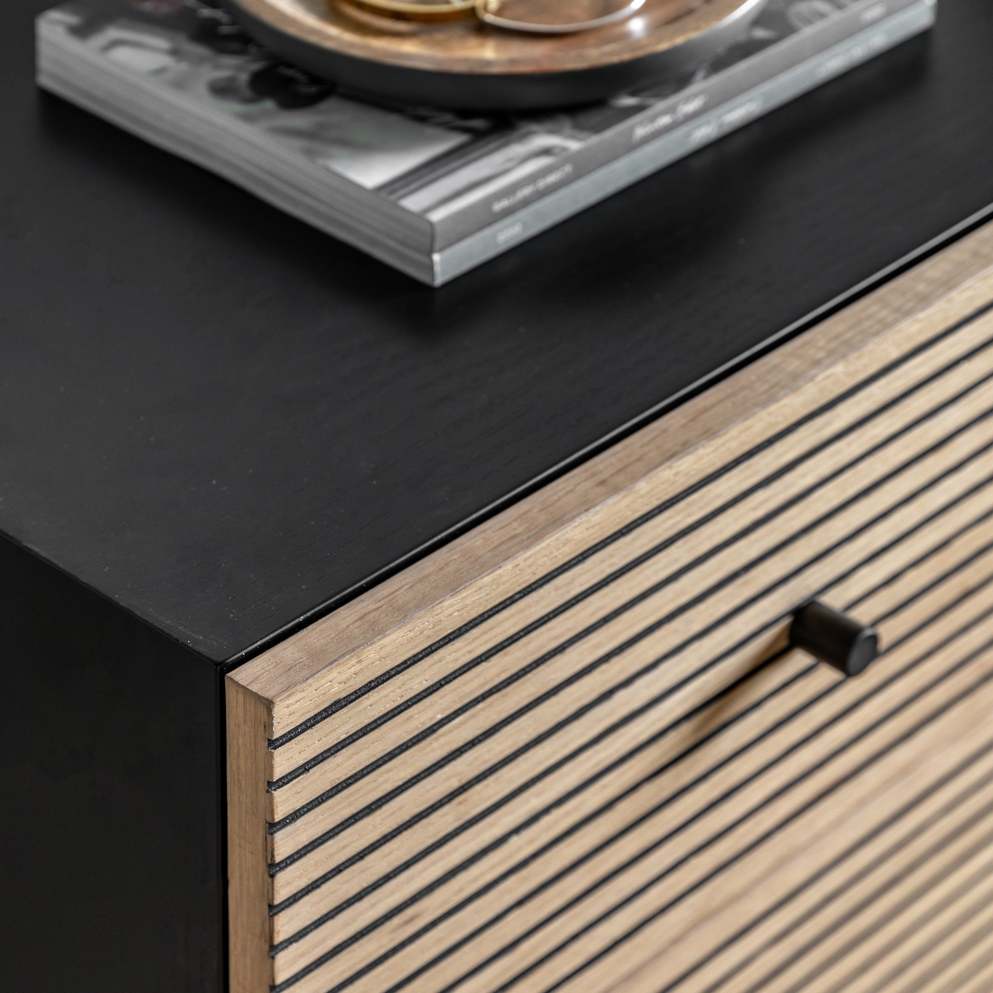 Hyland 3 Drawer Chest Black / Natural