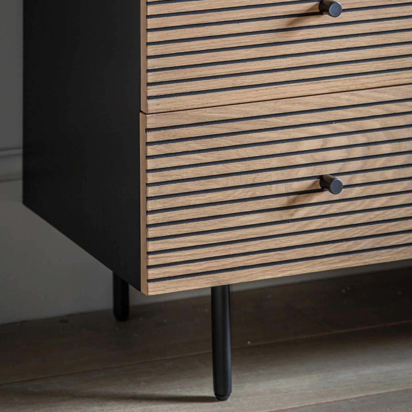 Hyland 3 Drawer Chest Black / Natural