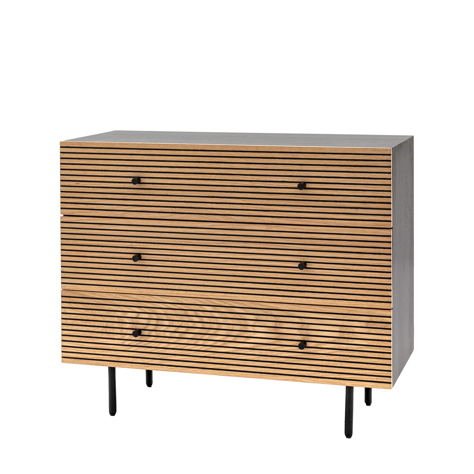 Hyland 3 Drawer Chest Black / Natural